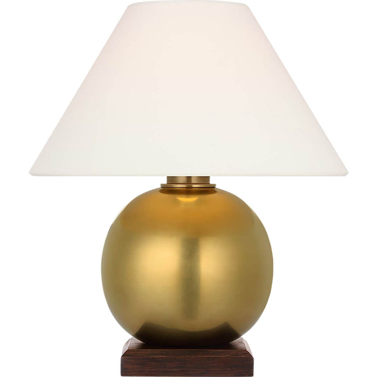 Ralph Lauren Hardwick 12" Cordless Accent Lamp in Natural Brass and Natural Rift Oak with Linen Shade W10.5" x H12.25"