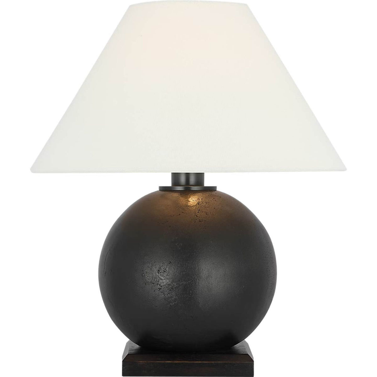 Ralph Lauren Hardwick 20" Table Lamp in Museum Bronze and Black Ebony with Linen Shade W16" x H19"