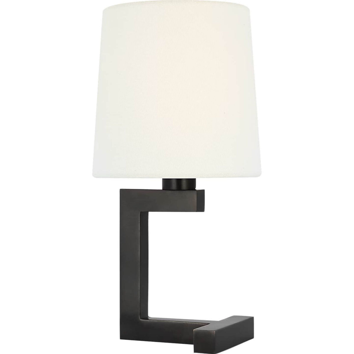 Ralph Lauren Hedger 12" Accent Lamp in Bronze with Linen Shade W5.5" x H10.75"