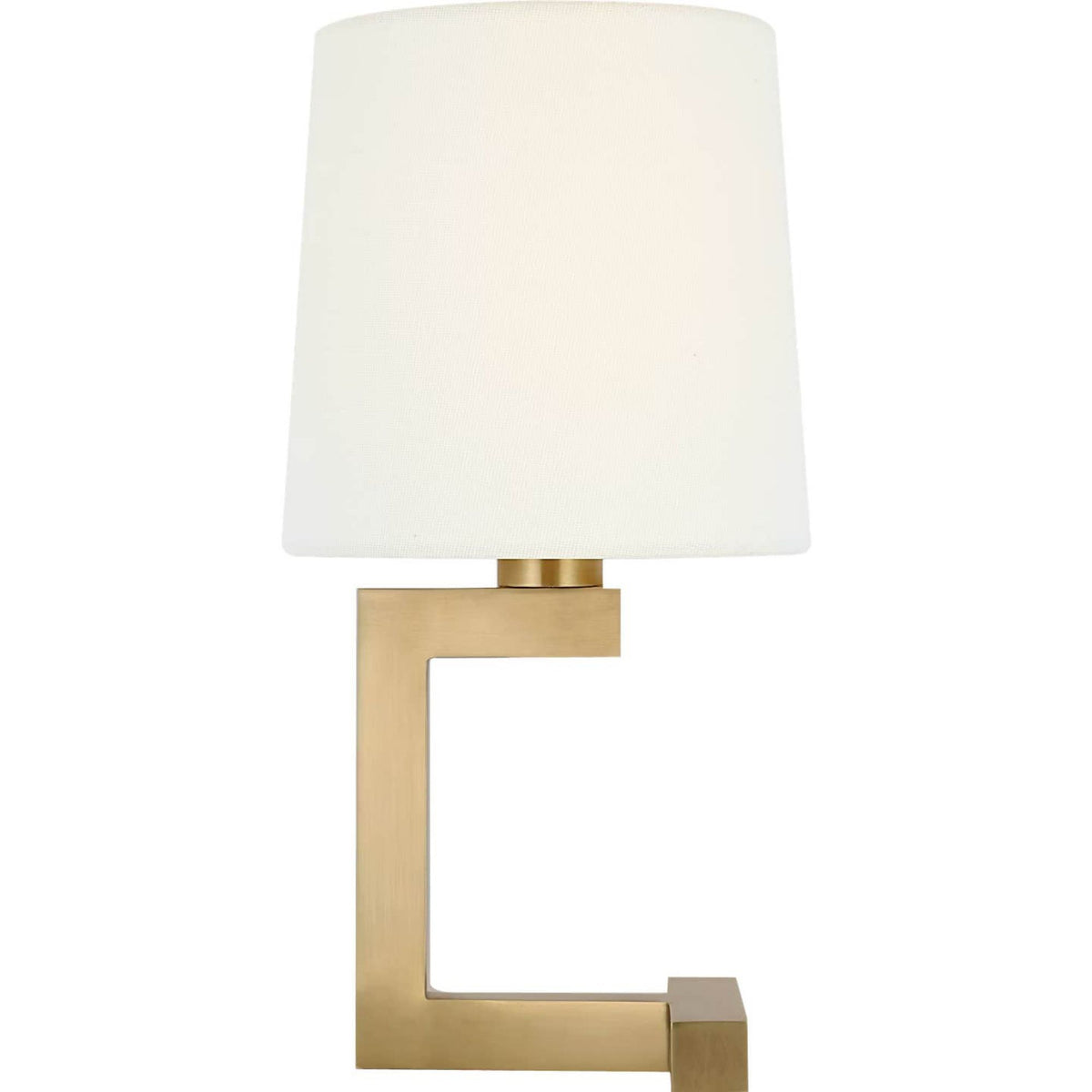 Ralph Lauren Hedger 12" Accent Lamp in Natural Brass with Linen Shade W5.5" x H10.75"