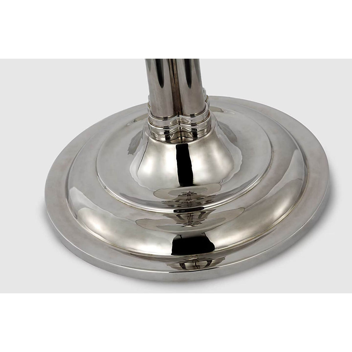 Ralph Lauren Downing Large Table Lamp in Butler's Silver with Silk Box Pleat Shade W17.5" x H31"