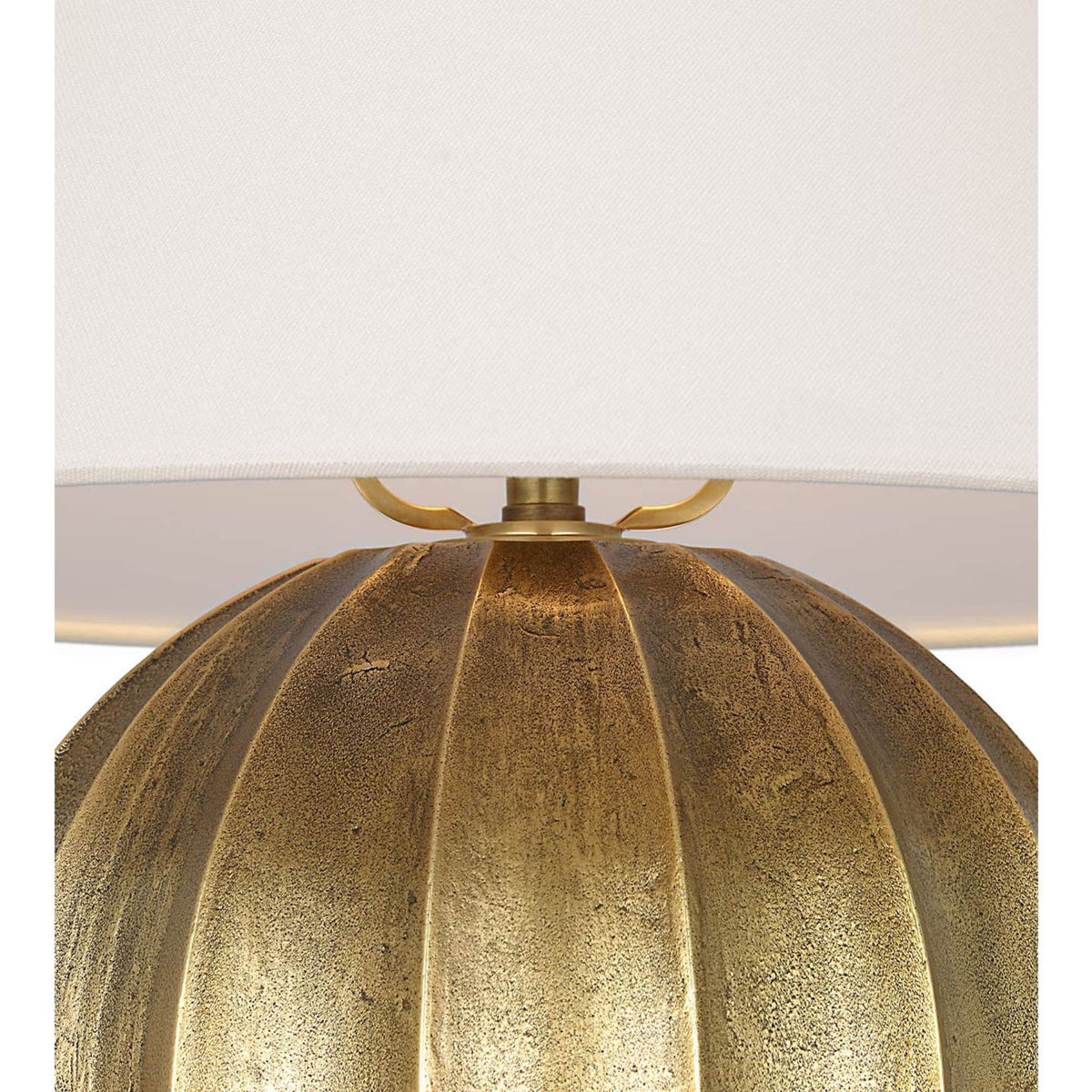 Ralph Lauren Barden 18" Table Lamp in Museum Brass with Linen Shade W14.5" x H18.5"