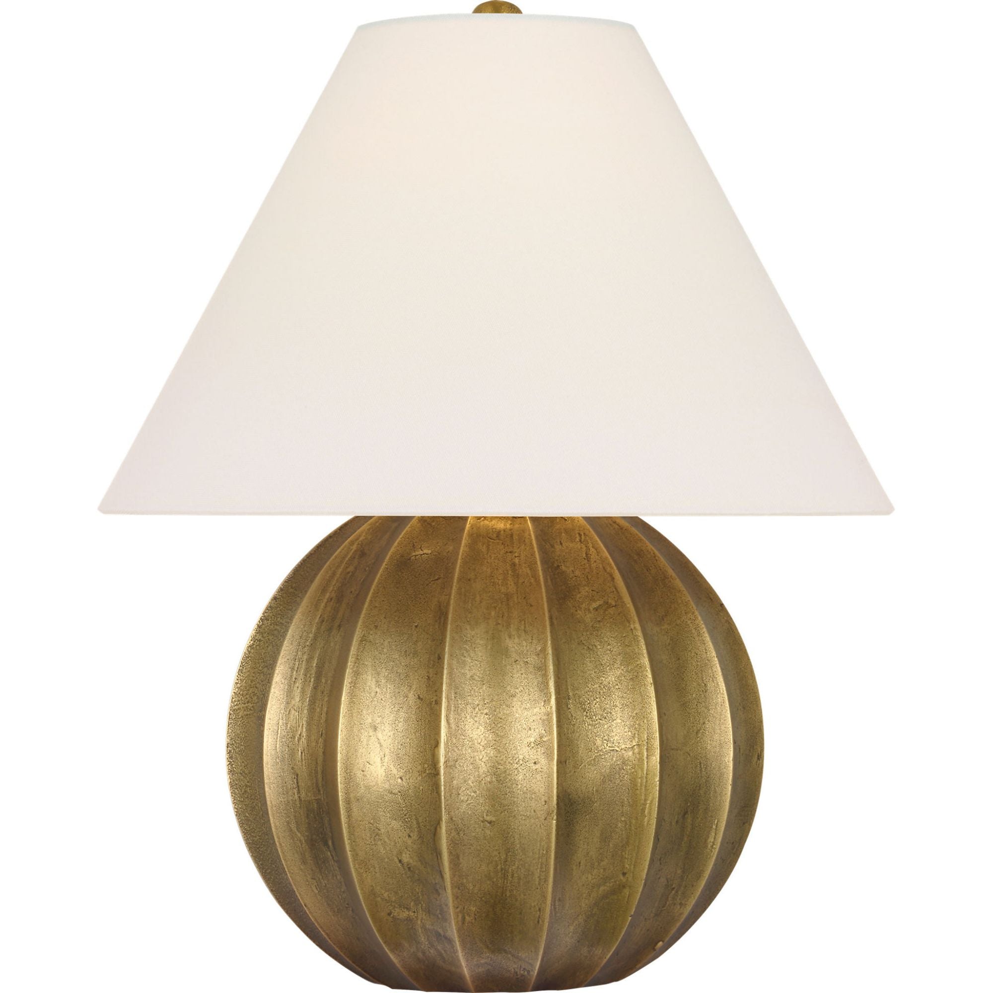 Ralph Lauren Barden 18" Table Lamp in Museum Brass with Linen Shade W14.5" x H18.5"