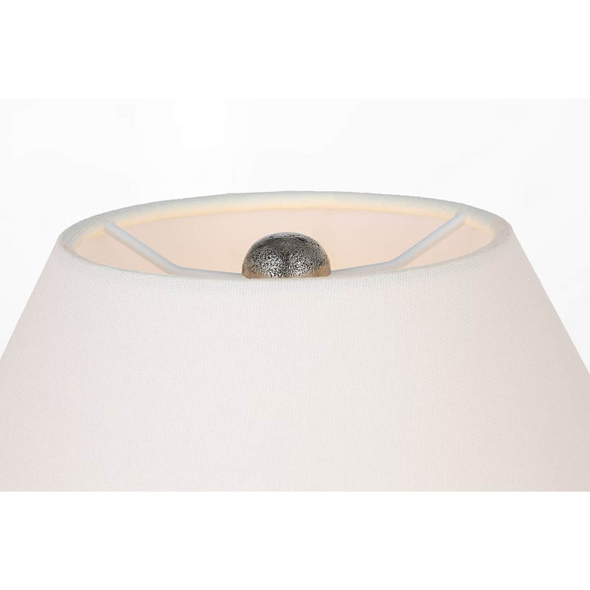 Ralph Lauren Barden 18" Table Lamp in Museum Pewter with Linen Shade W14.5" x H18.5"