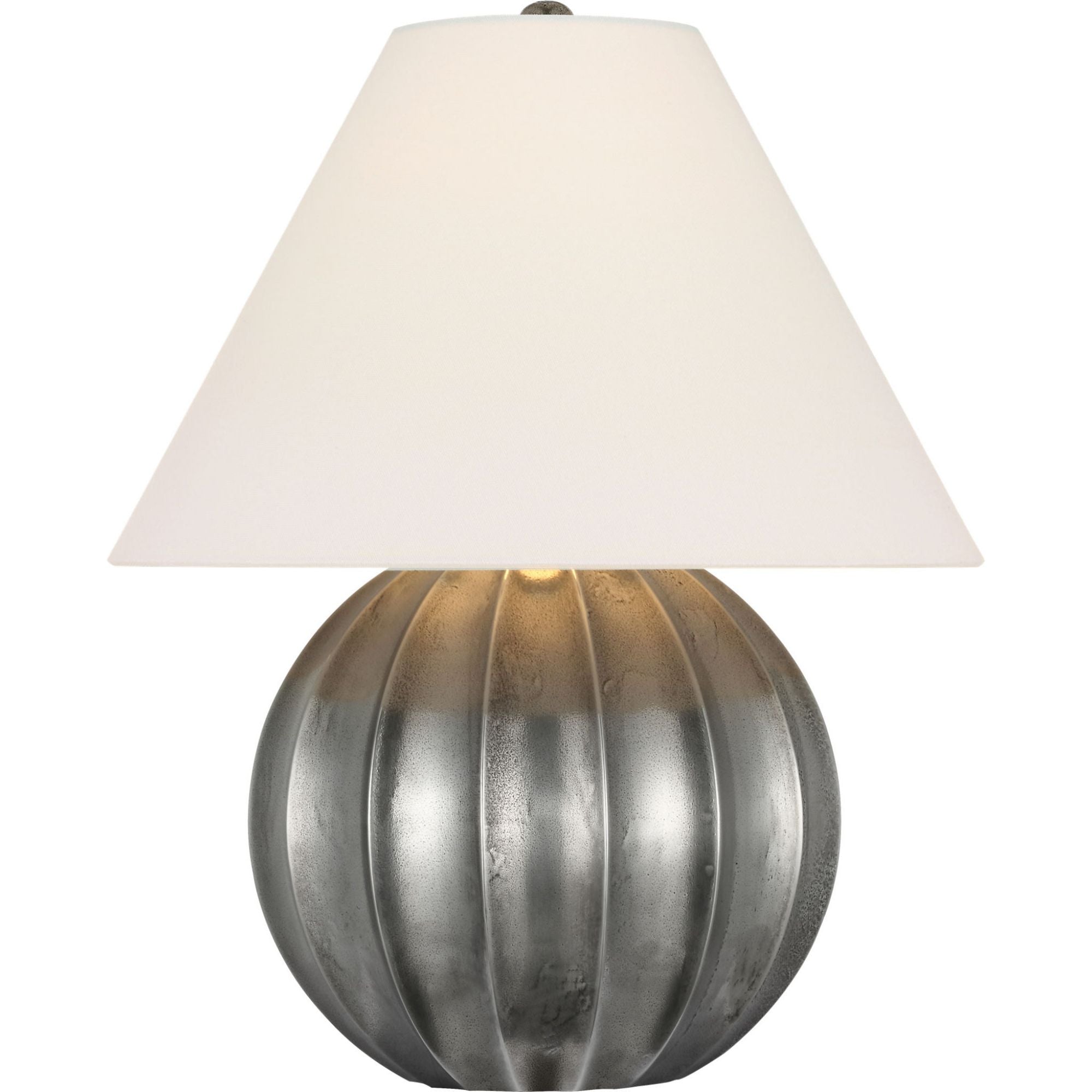 Ralph Lauren Barden 18" Table Lamp in Museum Pewter with Linen Shade W14.5" x H18.5"