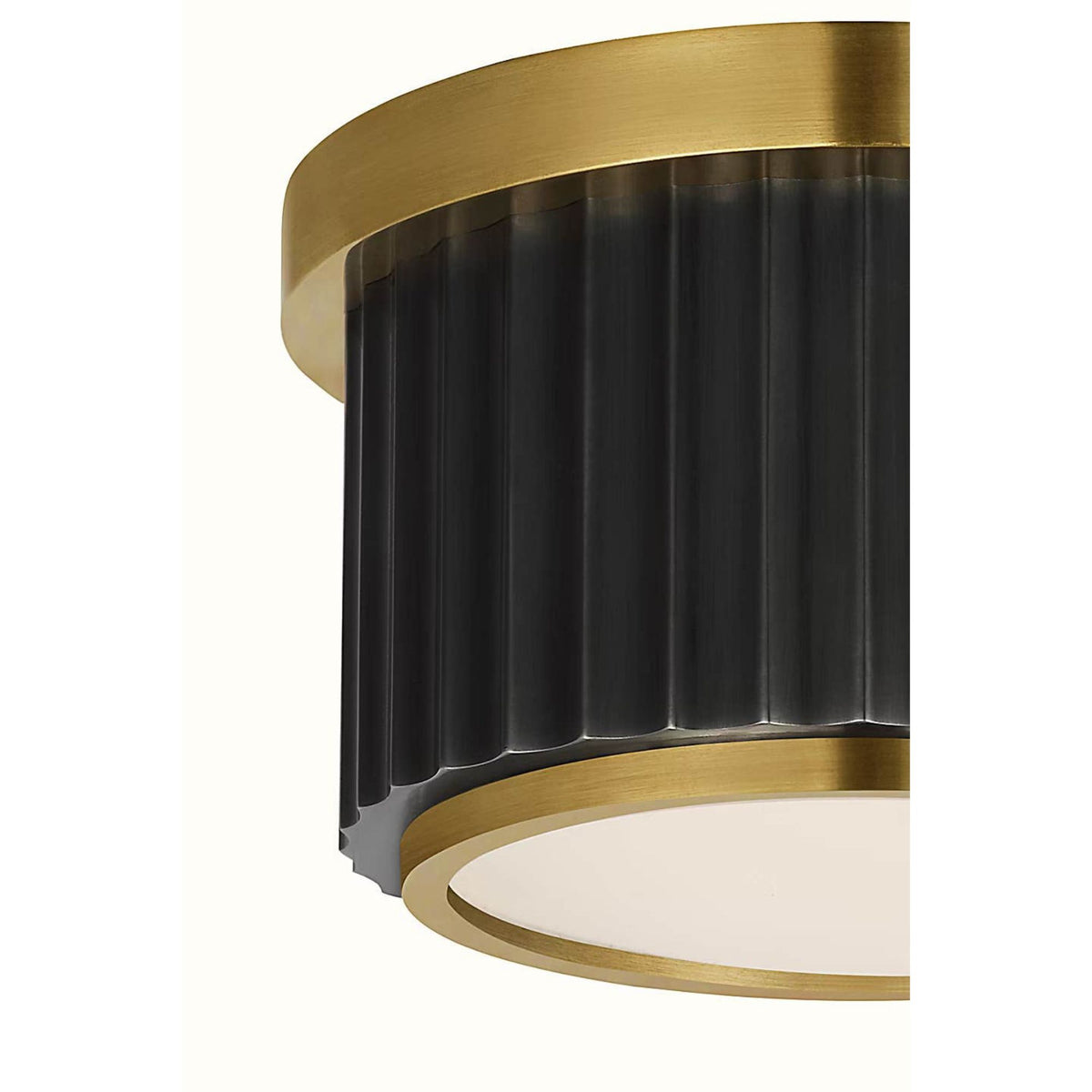 Ralph Lauren Cavill 5" Solitaire Flush Mount in Bronze and Natural Brass with Frosted Glass W5" x H2.5"