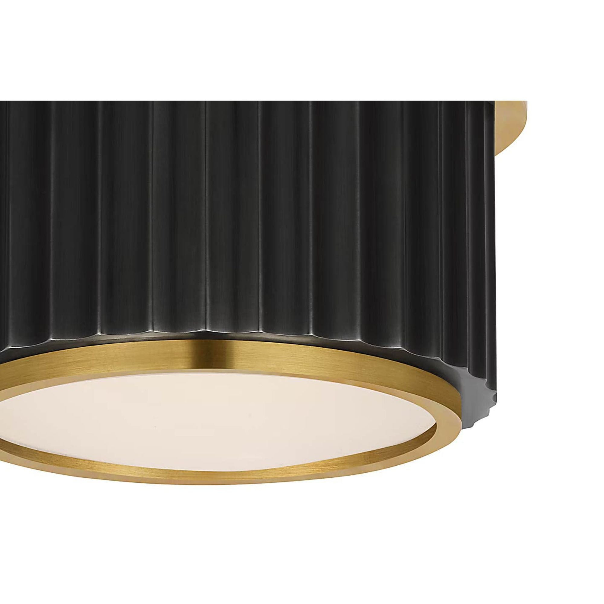 Ralph Lauren Cavill 5" Solitaire Flush Mount in Bronze and Natural Brass with Frosted Glass W5" x H2.5"