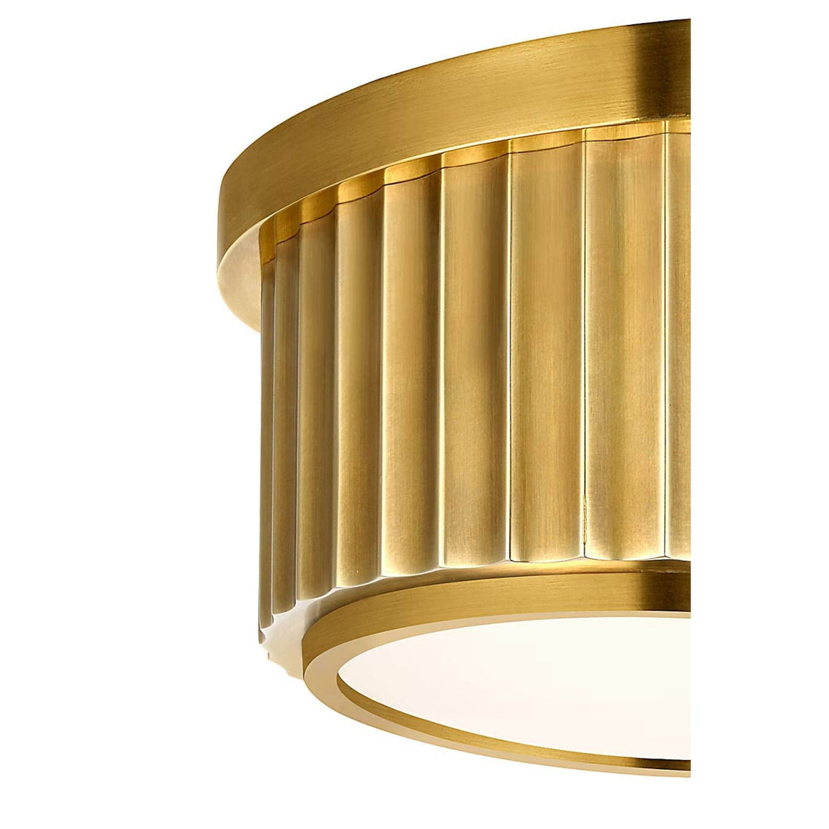 Ralph Lauren Cavill 5" Solitaire Flush Mount in Natural Brass with Frosted Glass W5" x H2.5"
