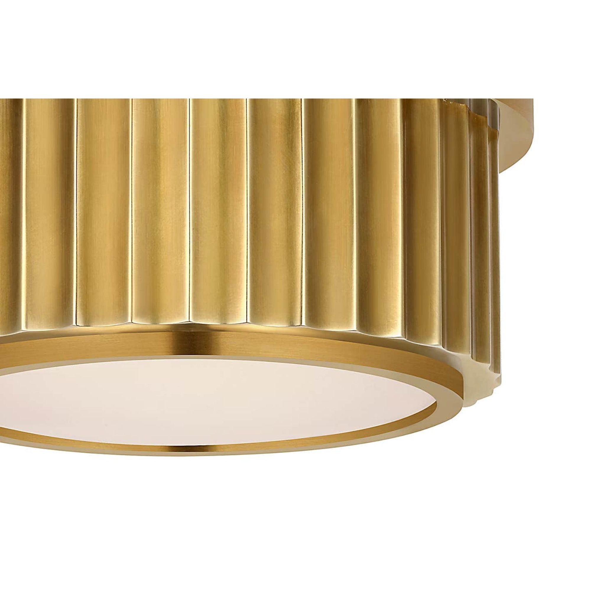 Ralph Lauren Cavill 5" Solitaire Flush Mount in Natural Brass with Frosted Glass W5" x H2.5"