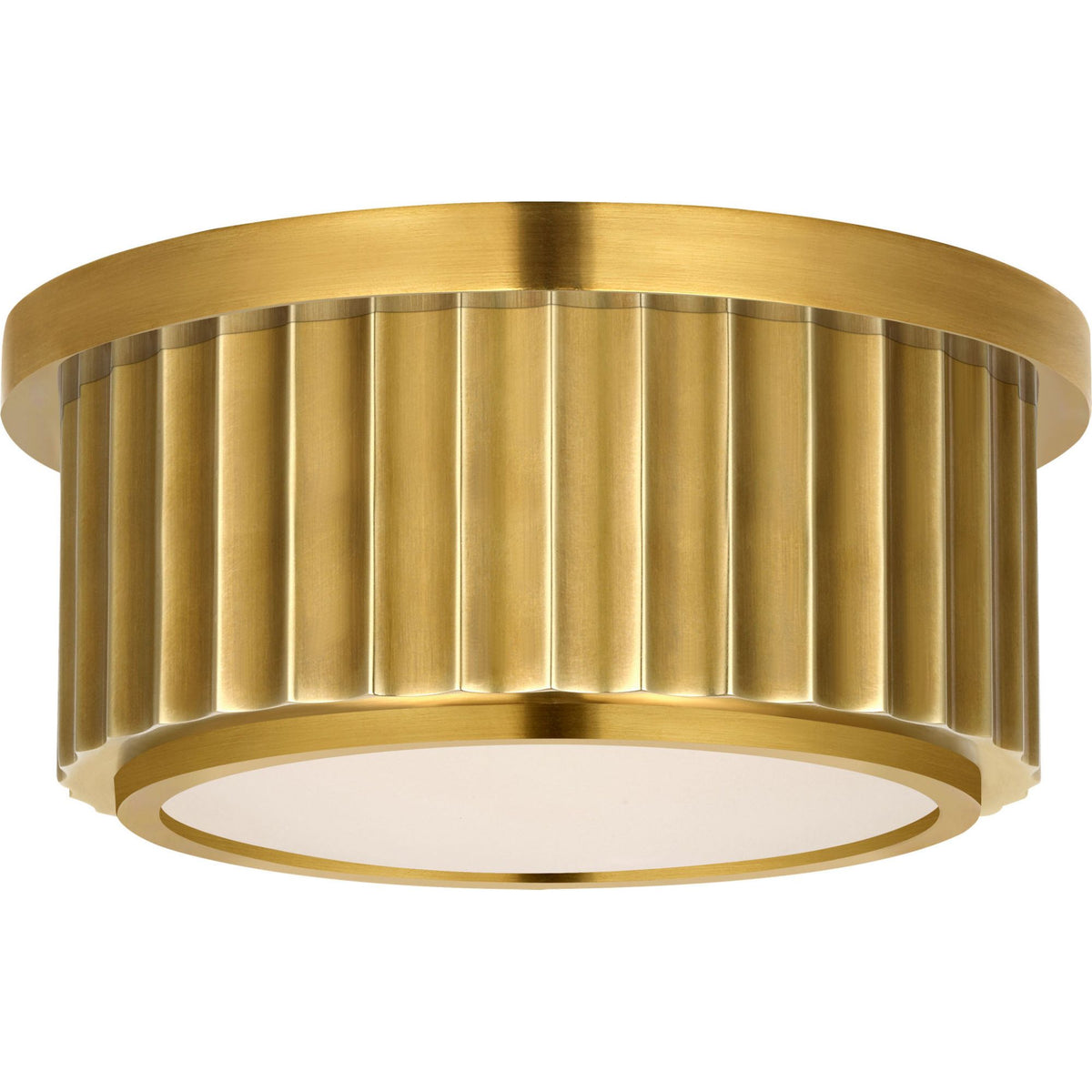 Ralph Lauren Cavill 5" Solitaire Flush Mount in Natural Brass with Frosted Glass W5" x H2.5"