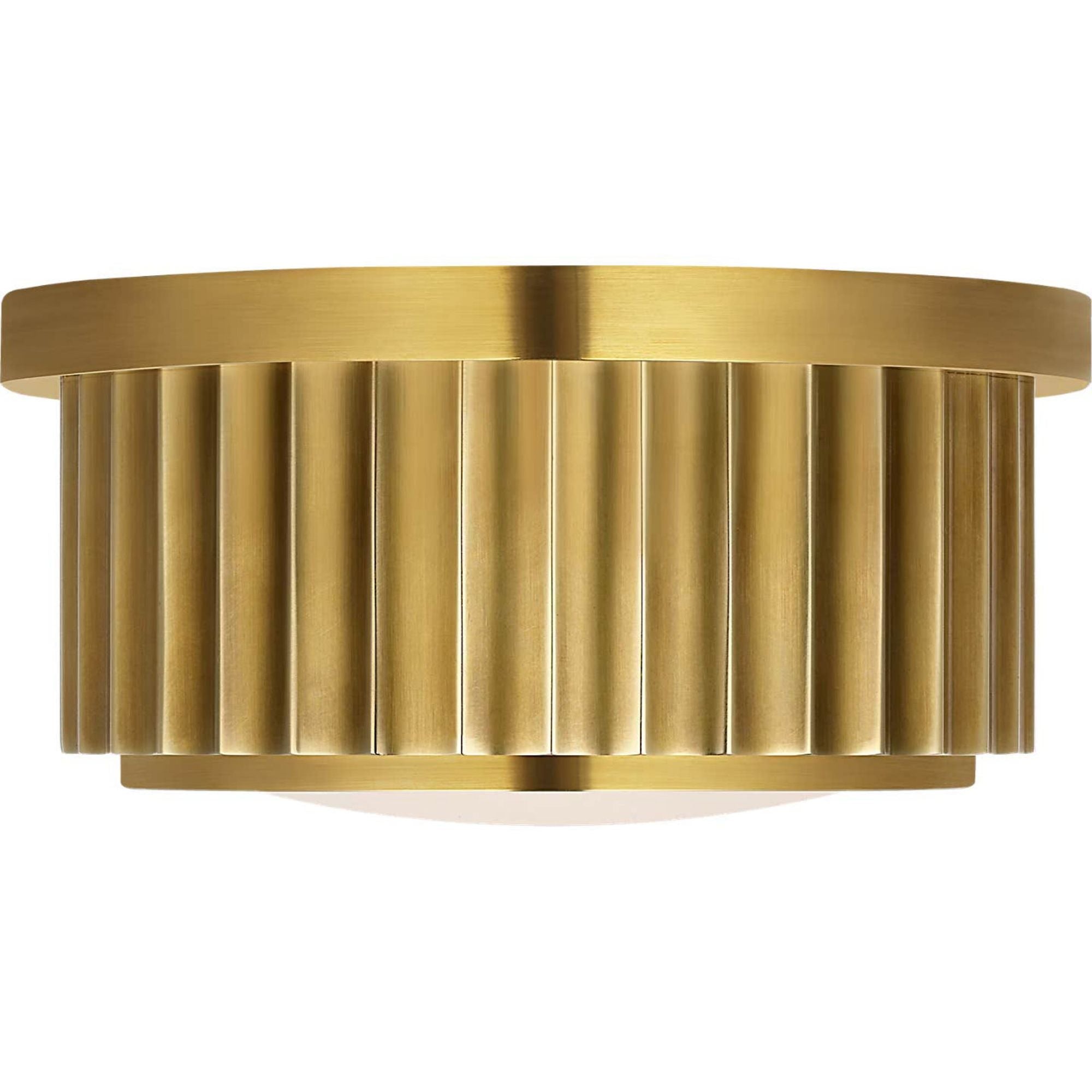 Ralph Lauren Cavill 5" Solitaire Flush Mount in Natural Brass with Frosted Glass W5" x H2.5"