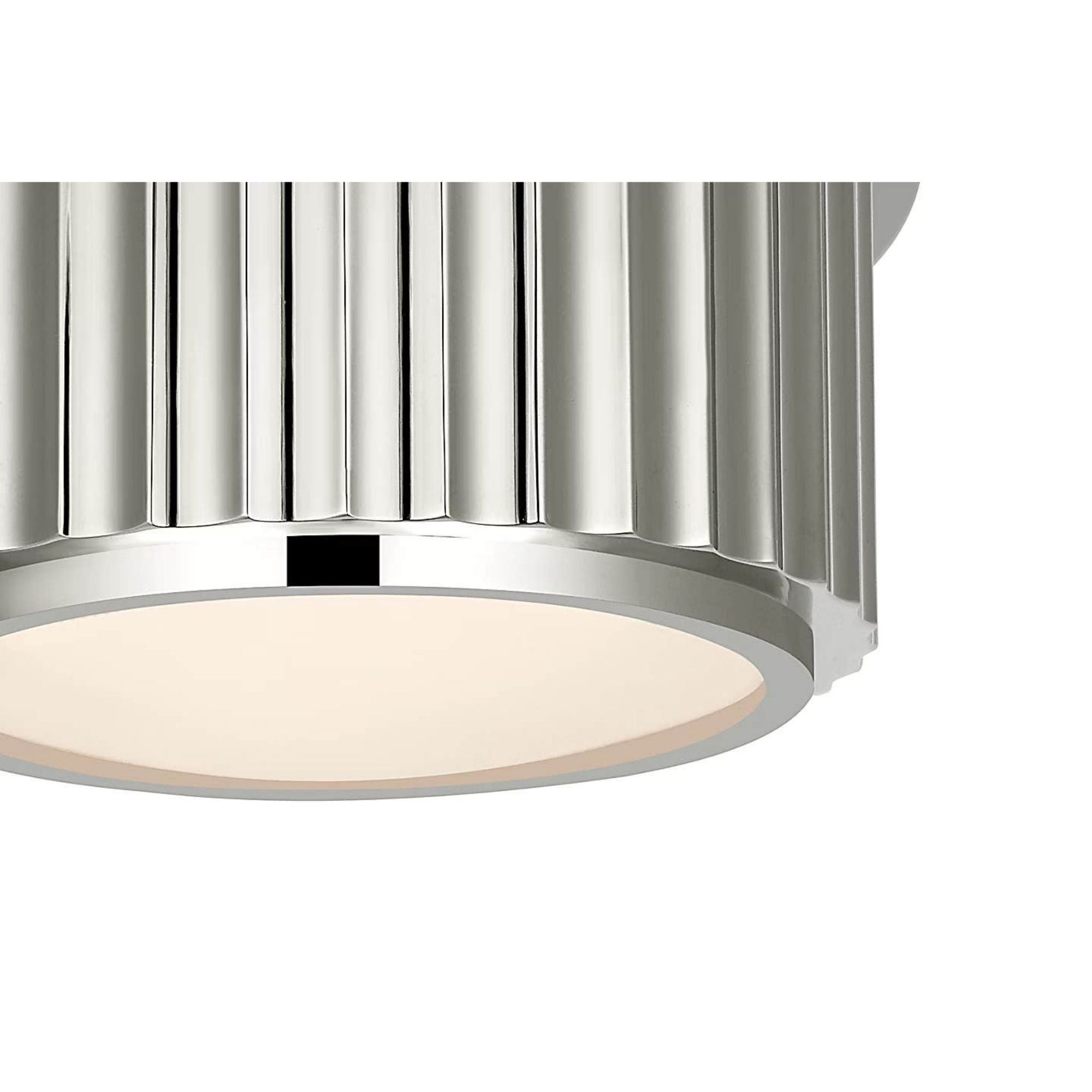 Ralph Lauren Cavill 5" Solitaire Flush Mount in Polished Nickel with Frosted Glass W5" x H2.5"