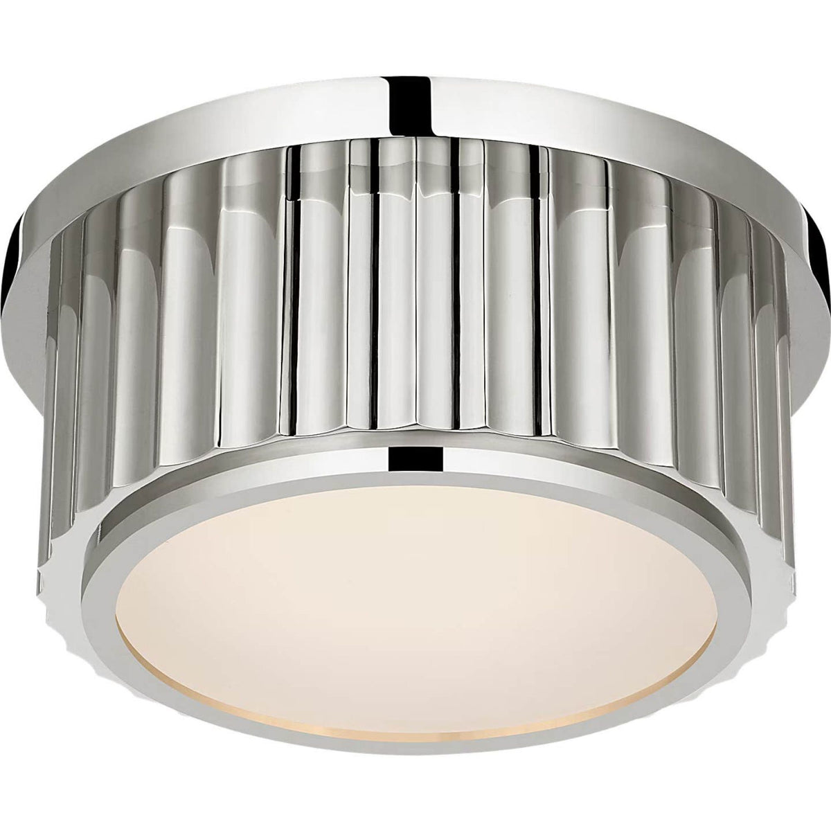Ralph Lauren Cavill 5" Solitaire Flush Mount in Polished Nickel with Frosted Glass W5" x H2.5"