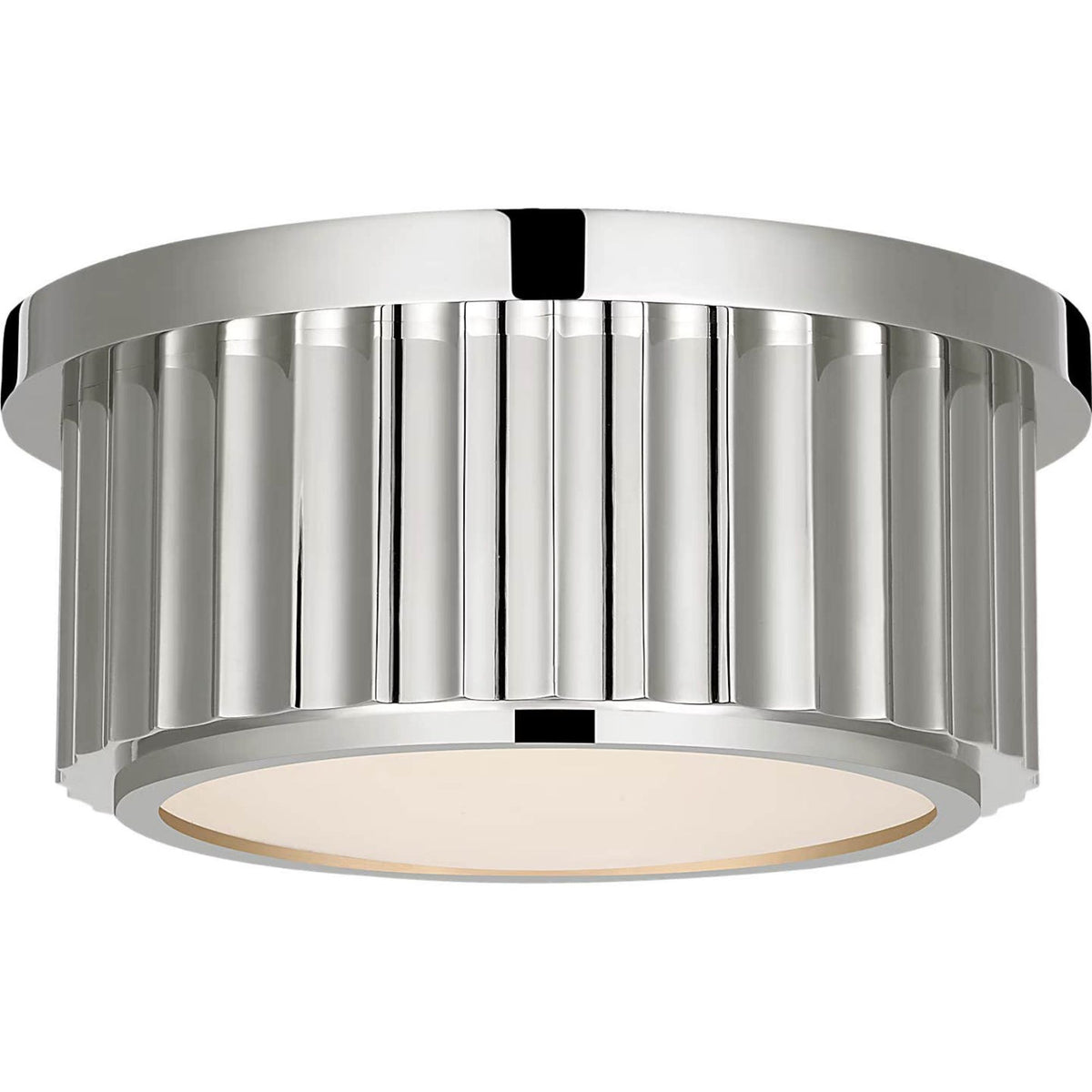 Ralph Lauren Cavill 5" Solitaire Flush Mount in Polished Nickel with Frosted Glass W5" x H2.5"
