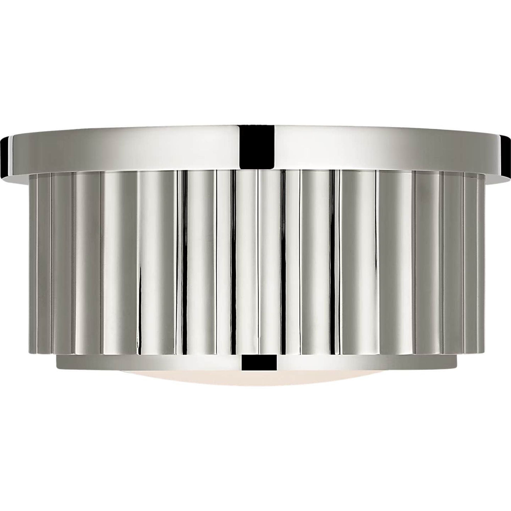 Ralph Lauren Cavill 5" Solitaire Flush Mount in Polished Nickel with Frosted Glass W5" x H2.5"