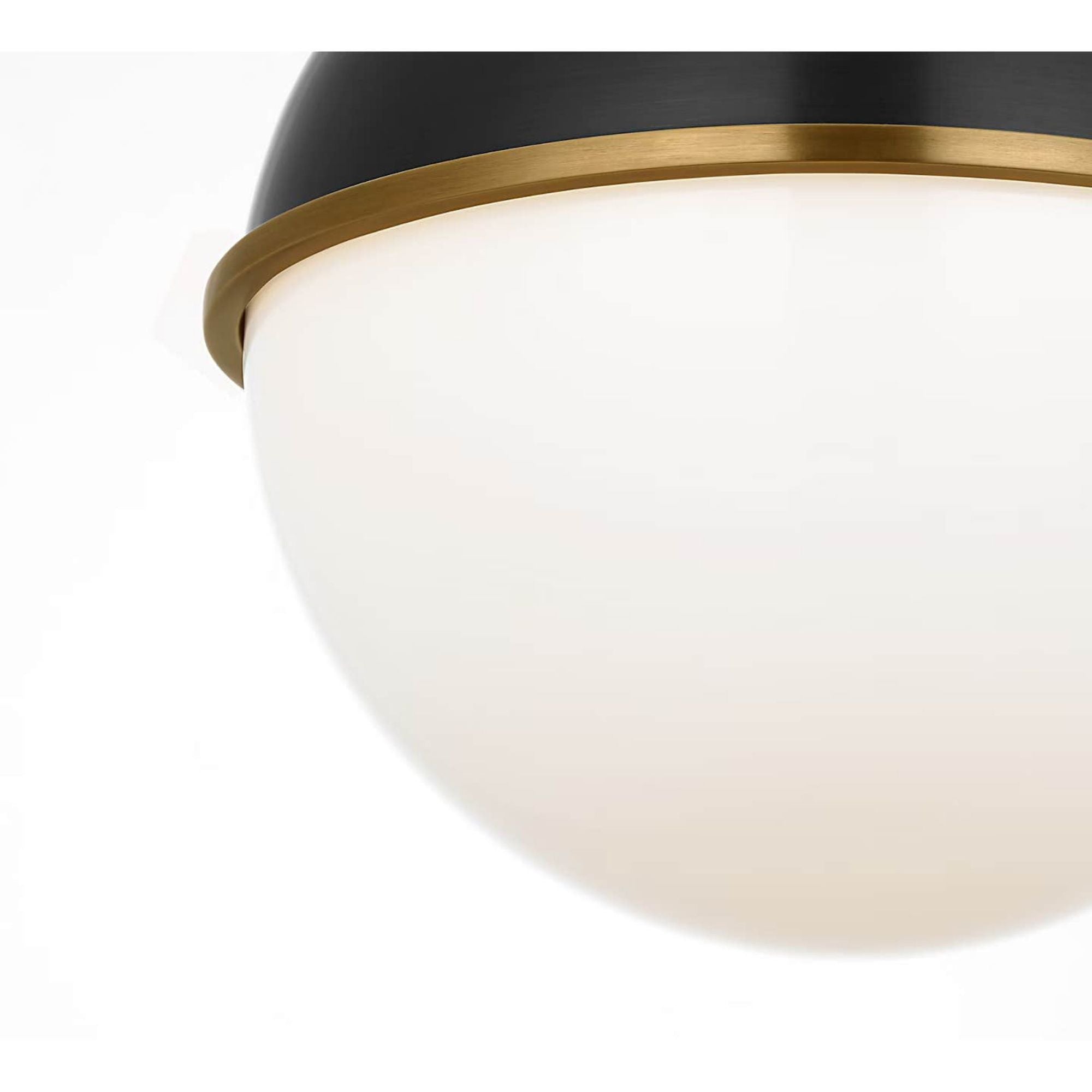 Ralph Lauren Cavill 8" Flush Mount in Bronze and Natural Brass with Bronze Hood and White Glass W8" x H8.5"