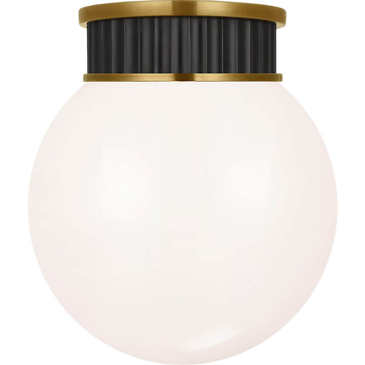 Ralph Lauren Cavill 8" Flush Mount in Bronze and Natural Brass with White Glass W7.5" x H8.5"
