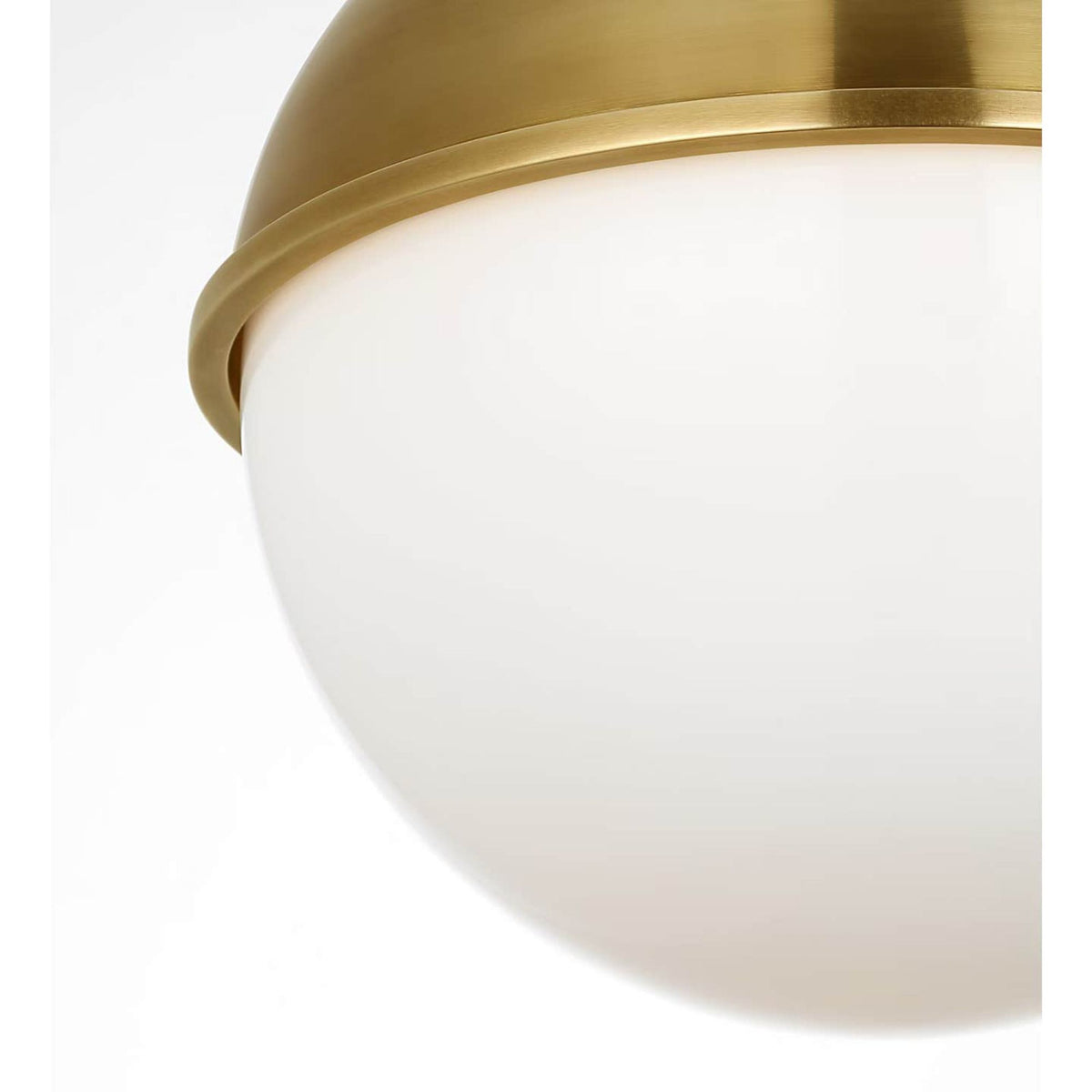 Ralph Lauren Cavill 8" Flush Mount in Natural Brass with Natural Brass Hood and White Glass W8" x H8.5"