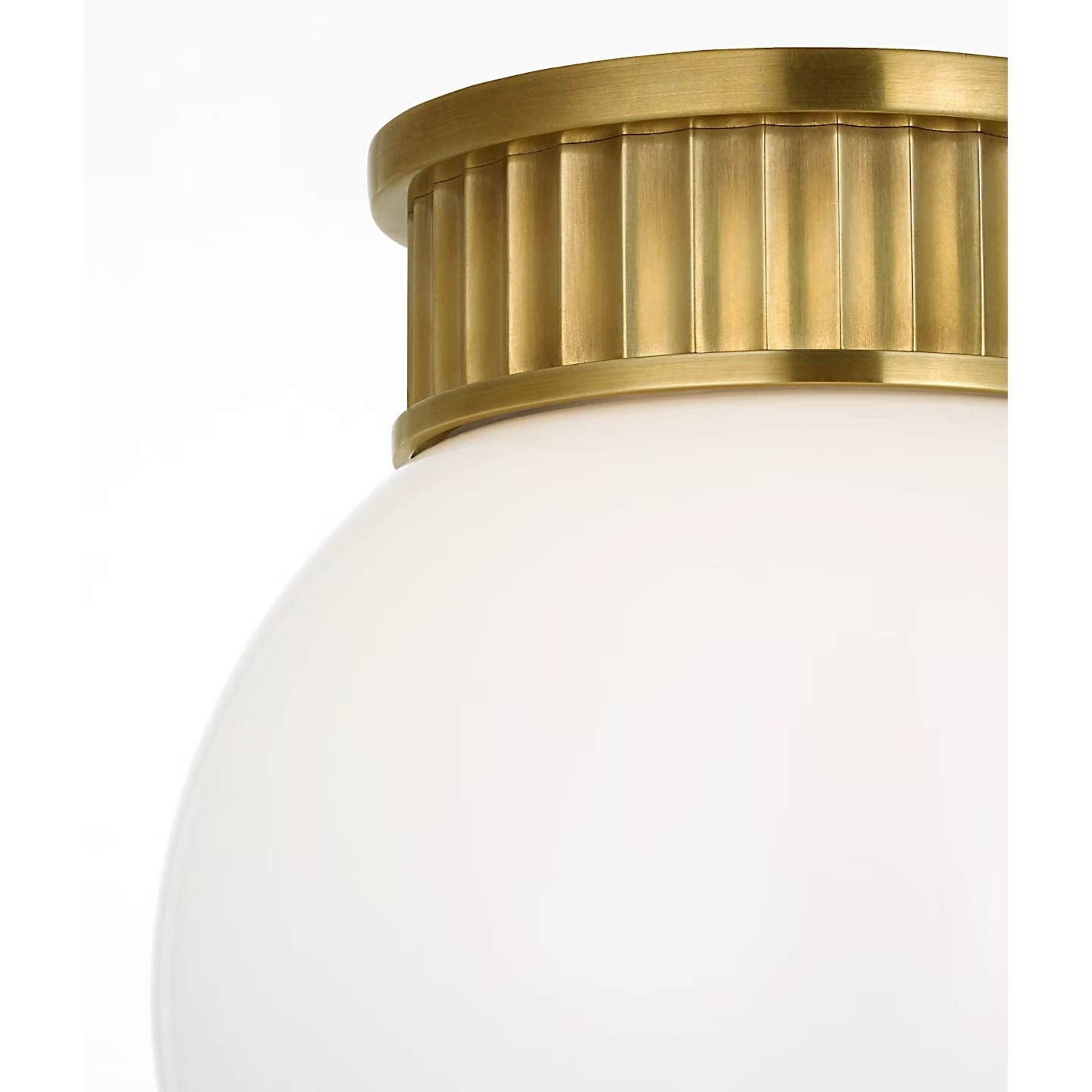 Ralph Lauren Cavill 8" Flush Mount in Natural Brass with White Glass W7.5" x H8.5"