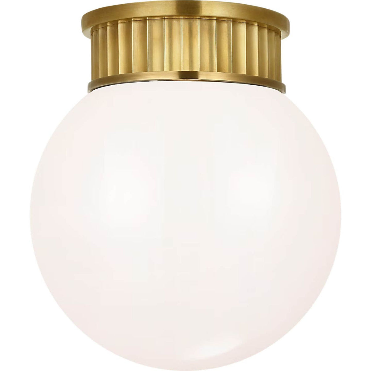 Ralph Lauren Cavill 8" Flush Mount in Natural Brass with White Glass W7.5" x H8.5"
