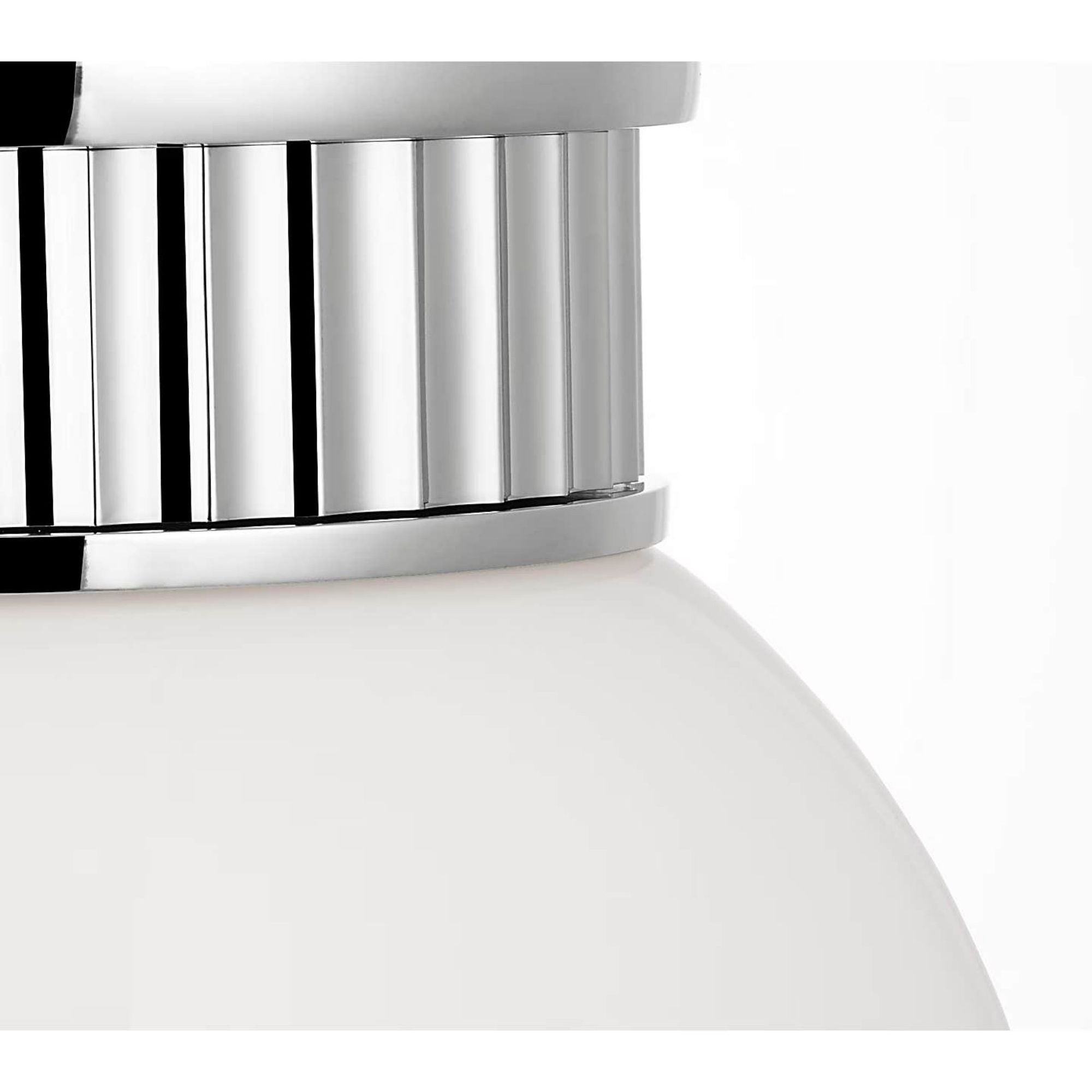 Ralph Lauren Cavill 8" Flush Mount in Polished Nickel with White Glass W7.5" x H8.5"