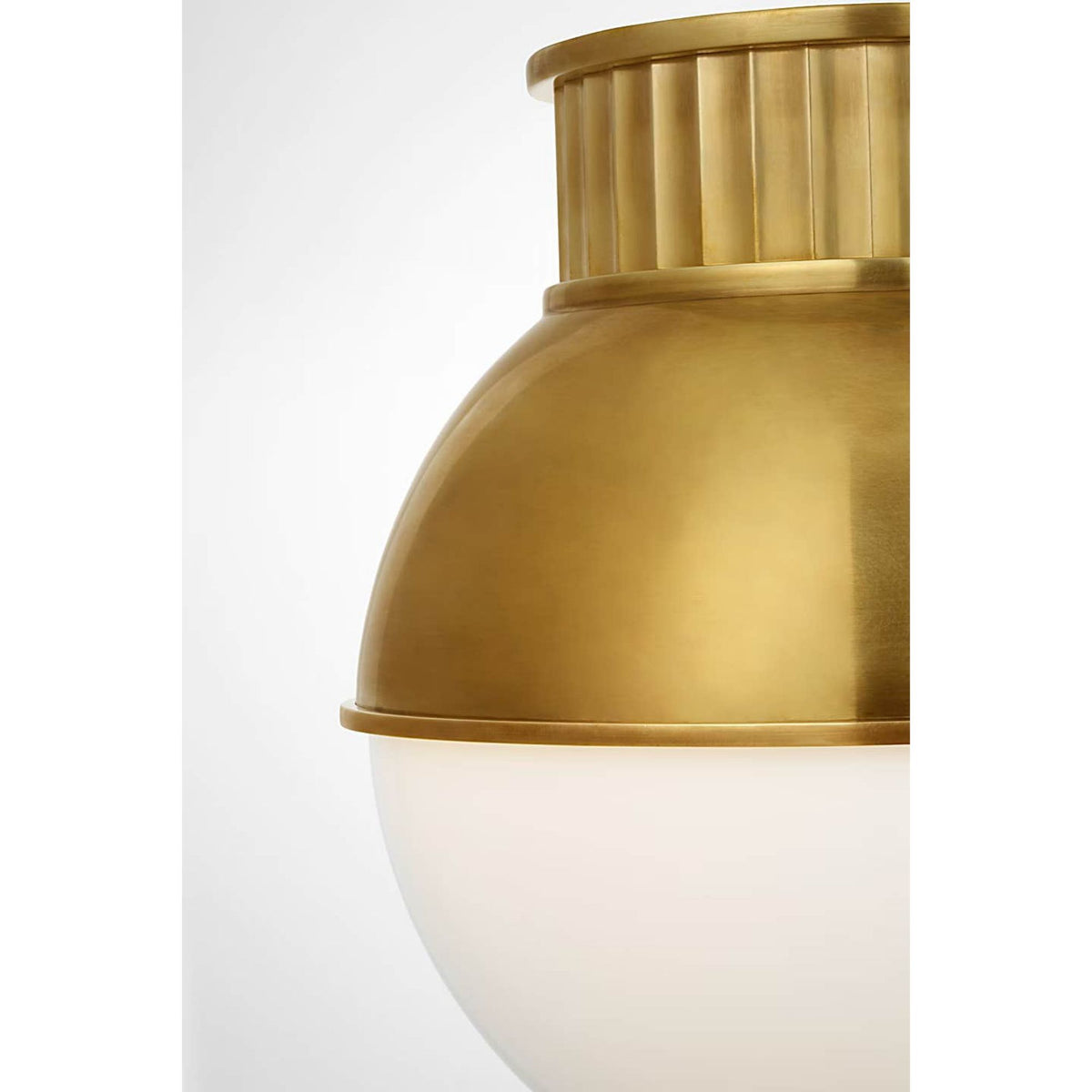 Ralph Lauren Cavill 12" Flush Mount in Natural Brass with Natural Brass Hood and White Glass W12" x H13.25"