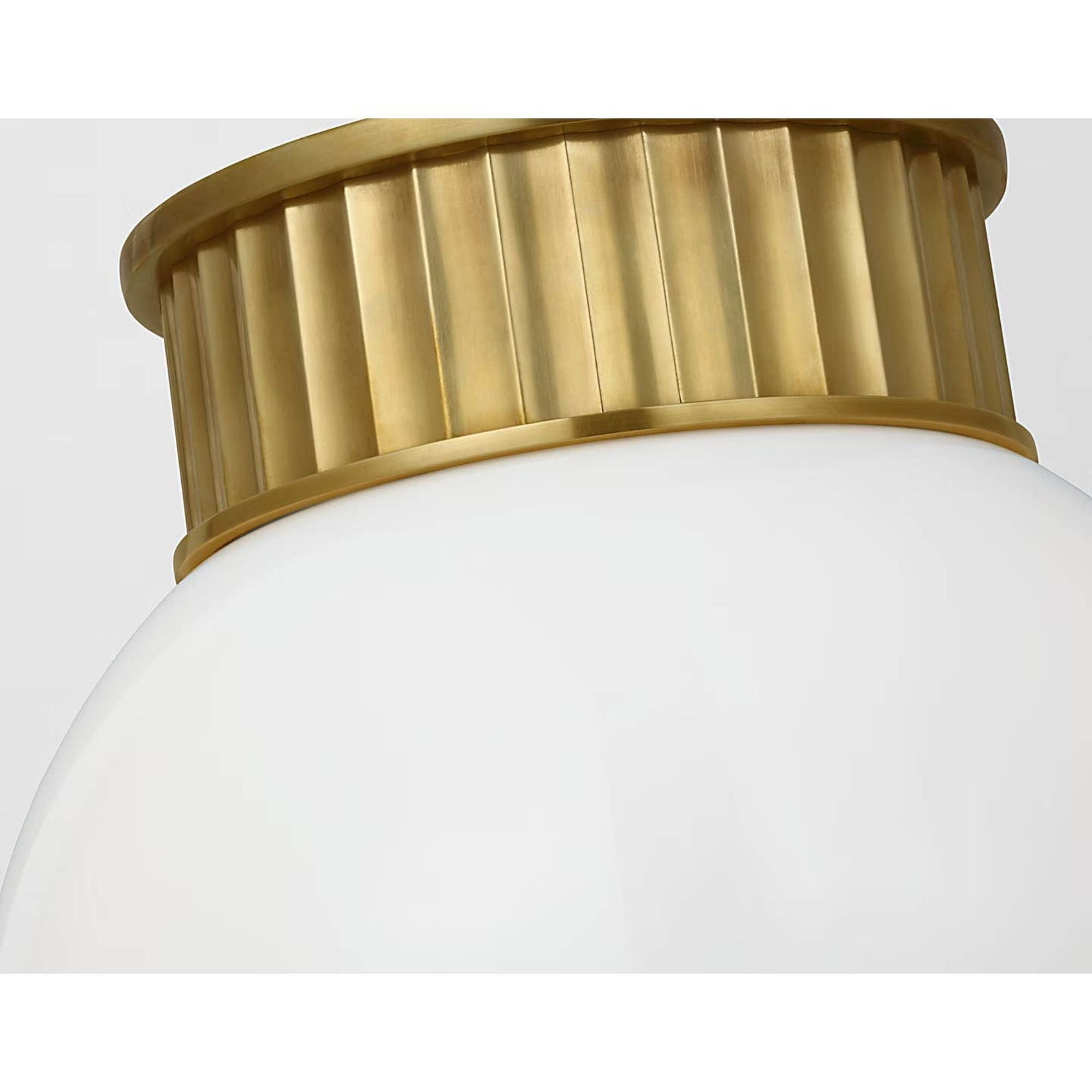 Ralph Lauren Cavill 12" Flush Mount in Natural Brass with White Glass W11.5" x H13.25"