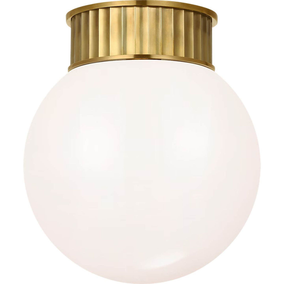 Ralph Lauren Cavill 12" Flush Mount in Natural Brass with White Glass W11.5" x H13.25"