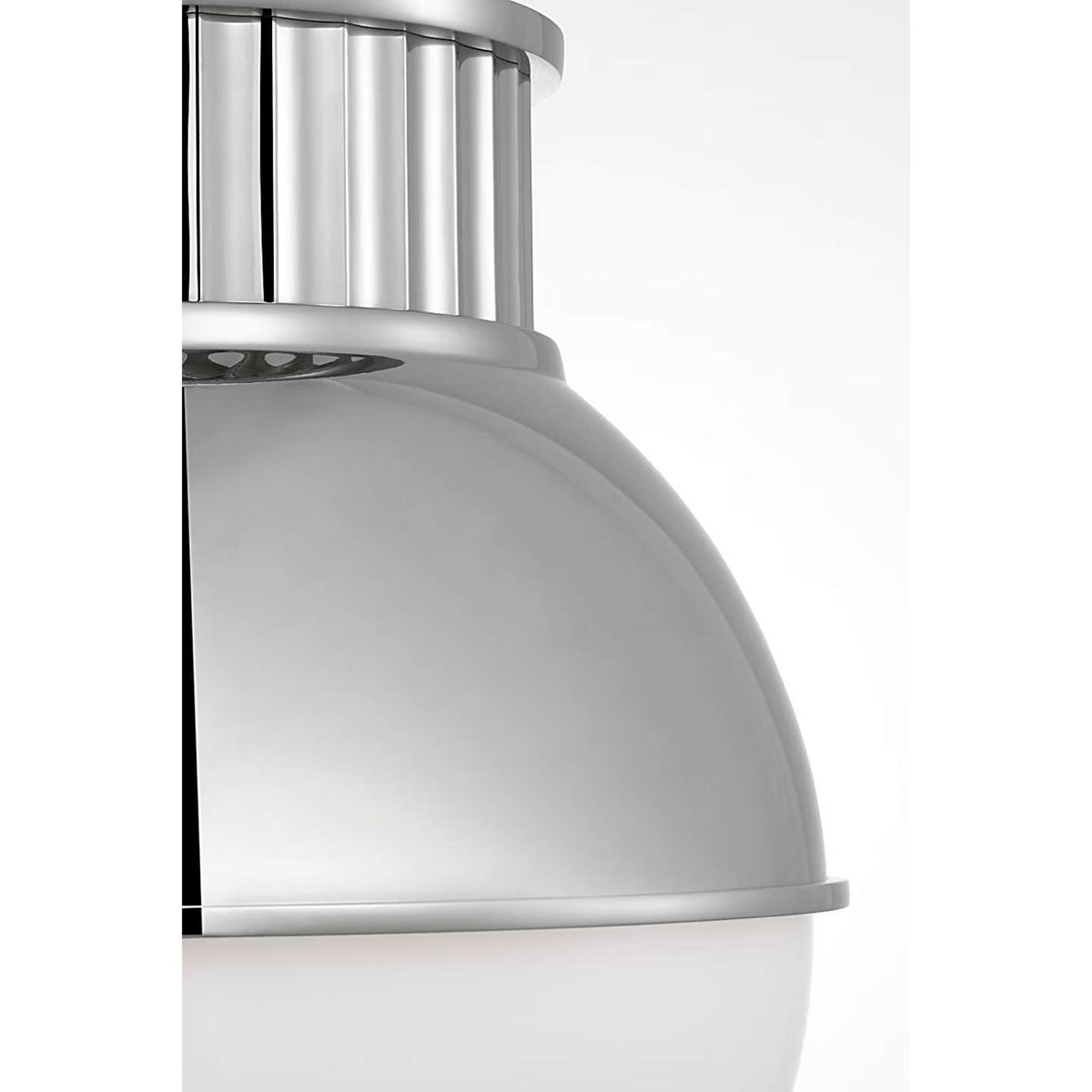 Ralph Lauren Cavill 12" Flush Mount in Polished Nickel with Polished Nickel Hood and White Glass W12" x H13.25"
