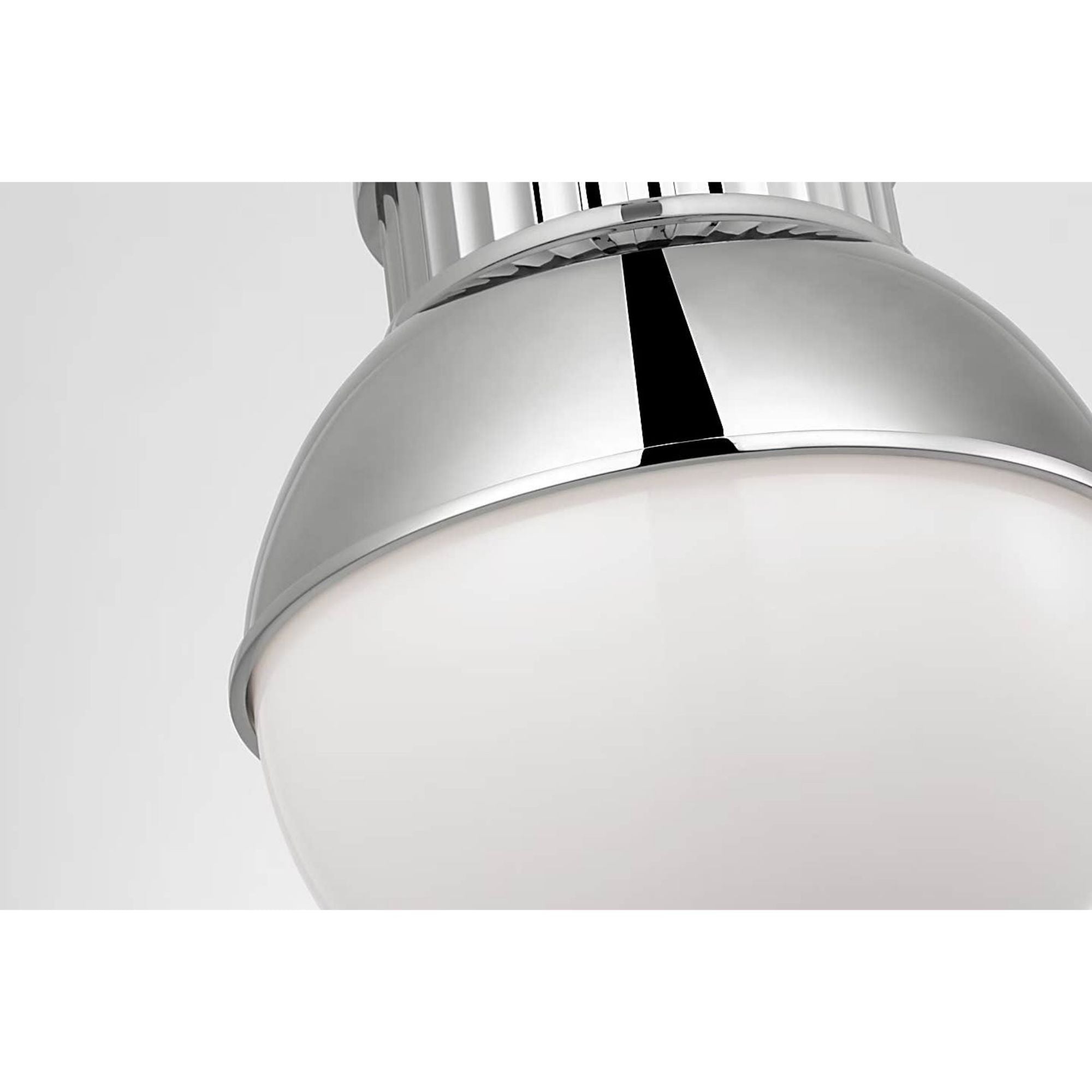 Ralph Lauren Cavill 12" Flush Mount in Polished Nickel with Polished Nickel Hood and White Glass W12" x H13.25"
