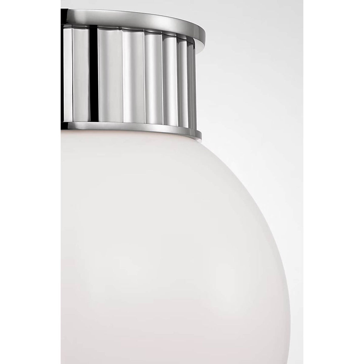 Ralph Lauren Cavill 12" Flush Mount in Polished Nickel with White Glass W11.5" x H13.25"