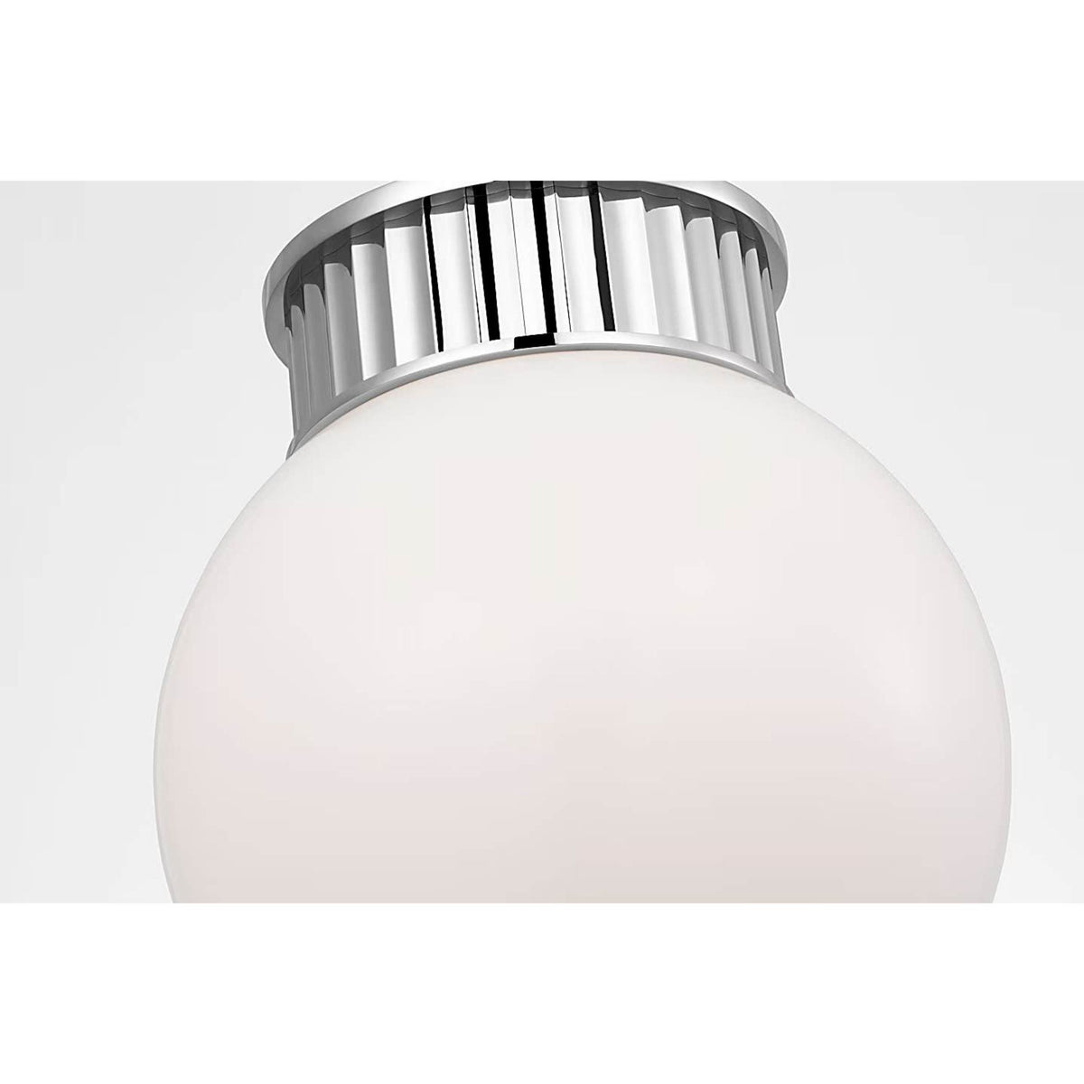 Ralph Lauren Cavill 12" Flush Mount in Polished Nickel with White Glass W11.5" x H13.25"