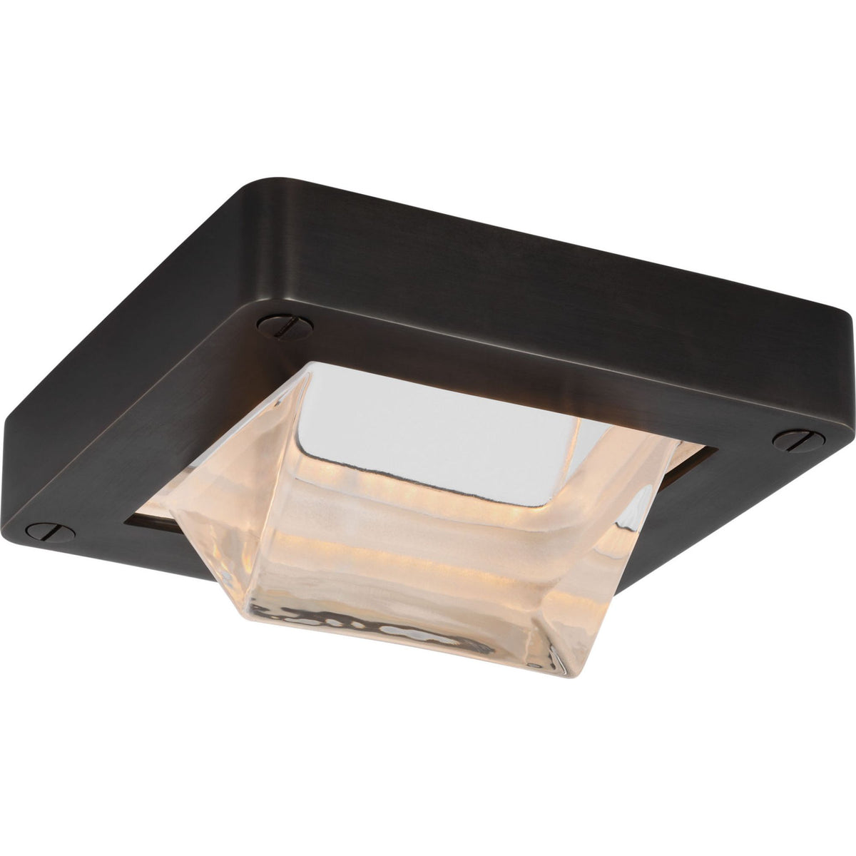 Ralph Lauren Rolland 5" Solitaire Flush Mount in Bronze and Clear Glass W5" x H2.5"