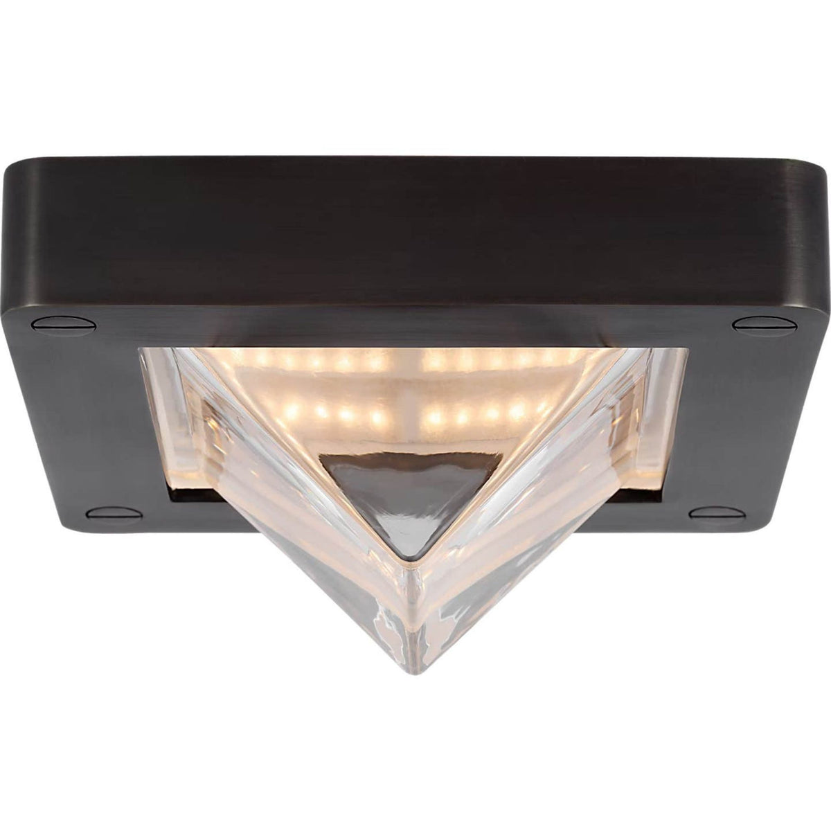 Ralph Lauren Rolland 5" Solitaire Flush Mount in Bronze and Clear Glass W5" x H2.5"
