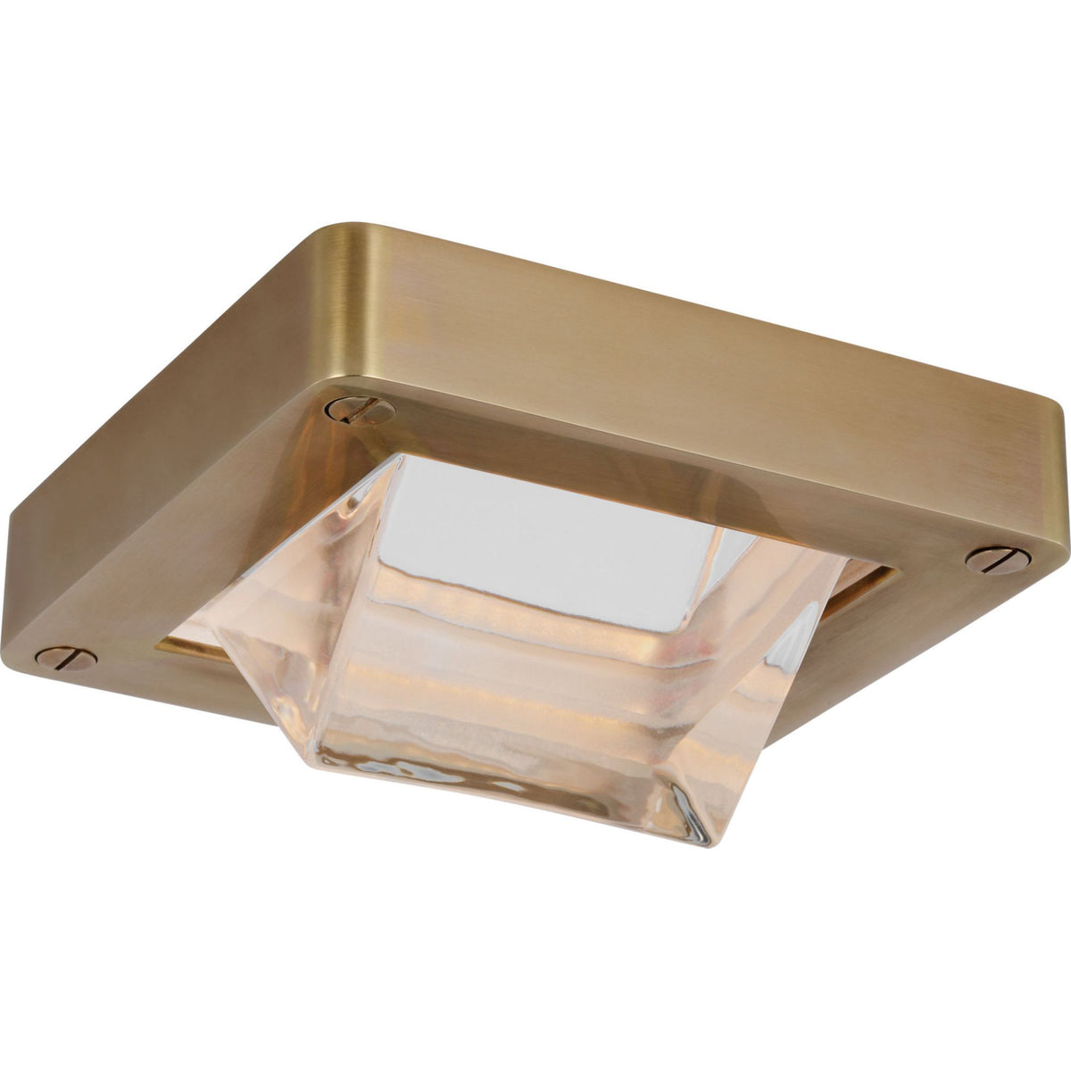 Ralph Lauren Rolland 5" Solitaire Flush Mount in Natural Brass and Clear Glass W5" x H2.5"