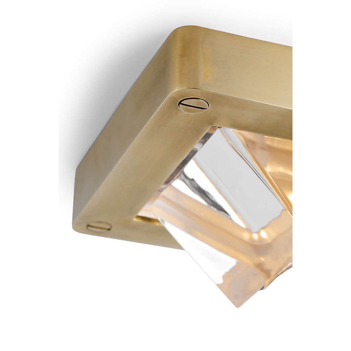 Ralph Lauren Rolland 5" Solitaire Flush Mount in Natural Brass and Clear Glass W5" x H2.5"