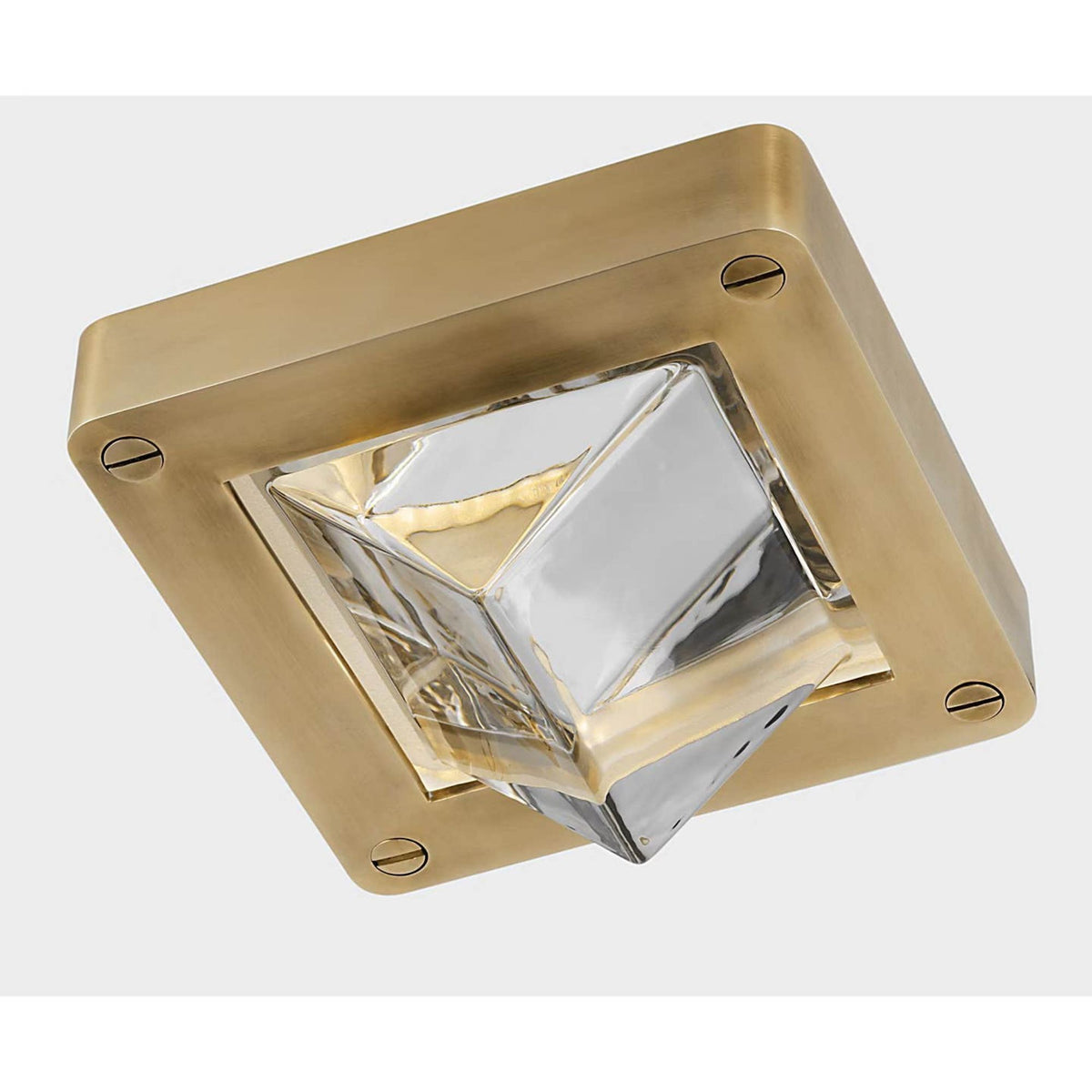 Ralph Lauren Rolland 5" Solitaire Flush Mount in Natural Brass and Clear Glass W5" x H2.5"