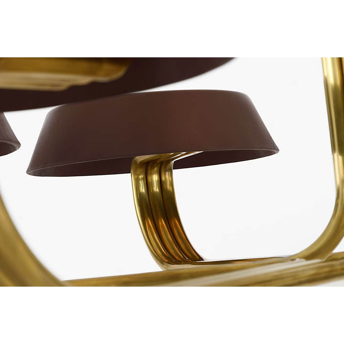 Ralph Lauren Hudson St. 37" Chandelier in Natural Brass and Carob Leather W40.5"