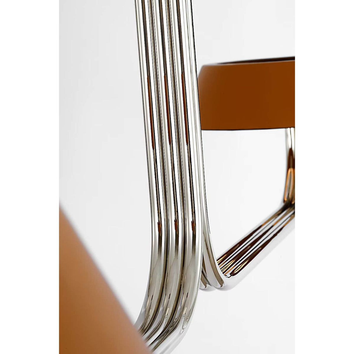 Ralph Lauren Hudson St. 64" Linear Chandelier in Polished Nickel and Nutmeg Leather W14" x 64"