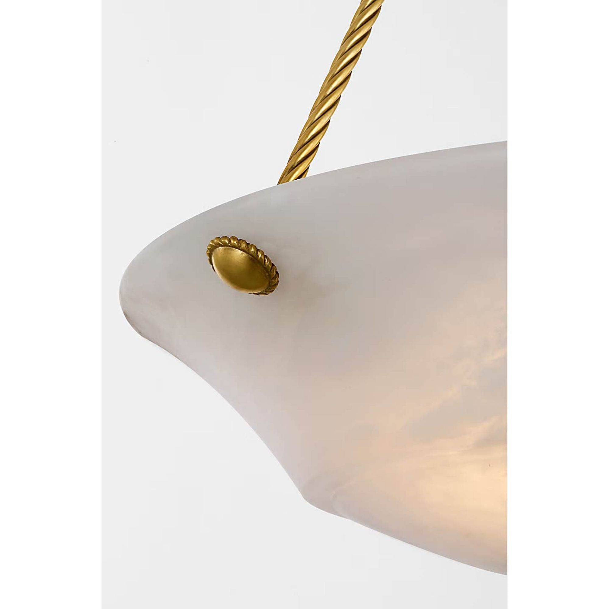 Ralph Lauren Claremont 21" Bowl Chandelier in Natural Brass with Alabaster W20.5" x H27.25"
