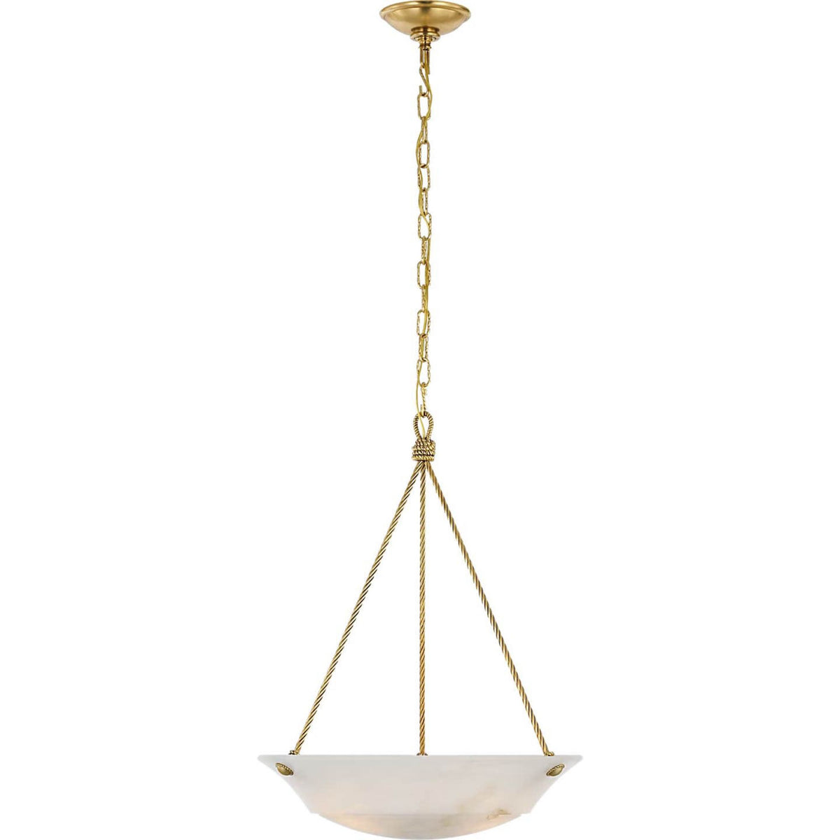 Ralph Lauren Claremont 21" Bowl Chandelier in Natural Brass with Alabaster W20.5" x H27.25"