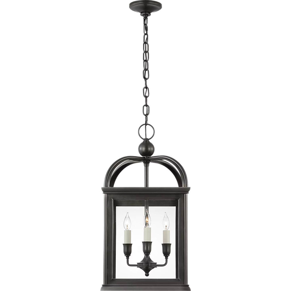 Ralph Lauren Rhoades 16" Lantern in Bronze with Clear Glass W15.5" x H30.5"