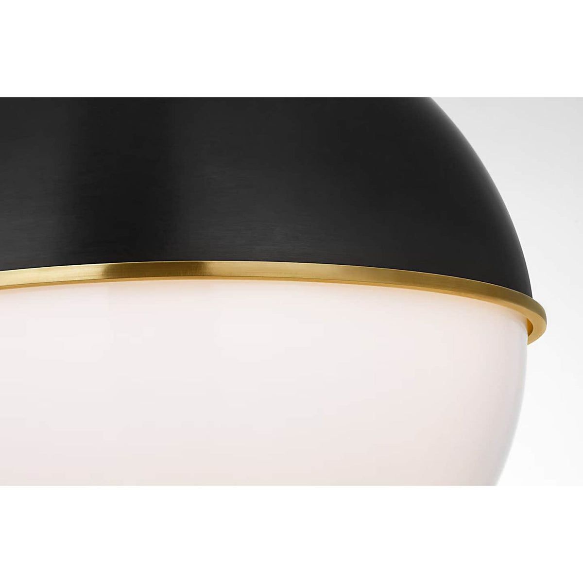 Ralph Lauren Cavill 12" Pendant in Bronze and Natural Brass with Bronze Hood and White Glass W12"