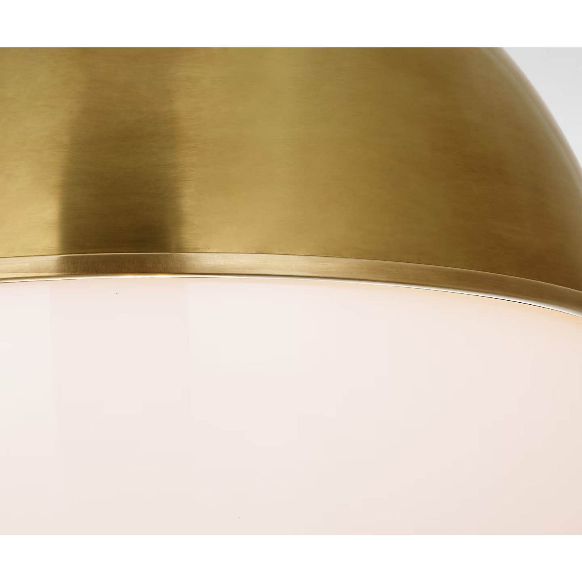 Ralph Lauren Cavill 12" Pendant in Natural Brass with Natural Brass Hood and White Glass W12"