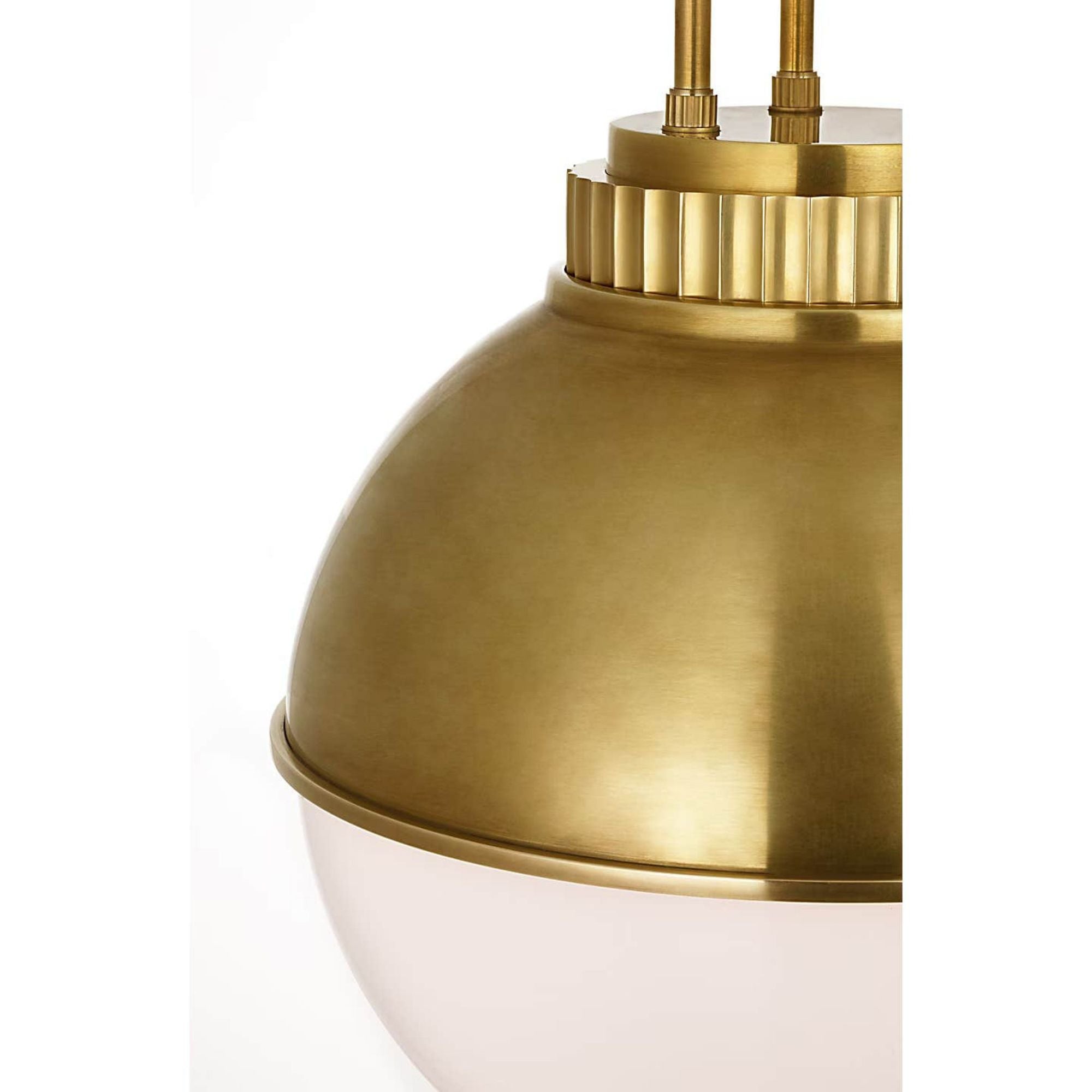 Ralph Lauren Cavill 12" Pendant in Natural Brass with Natural Brass Hood and White Glass W12"