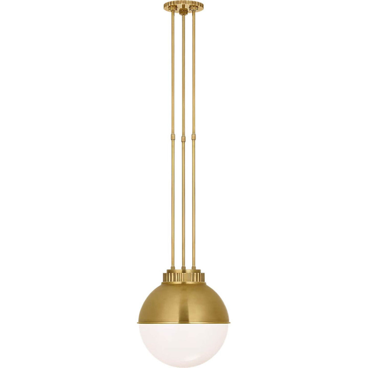 Ralph Lauren Cavill 12" Pendant in Natural Brass with Natural Brass Hood and White Glass W12"