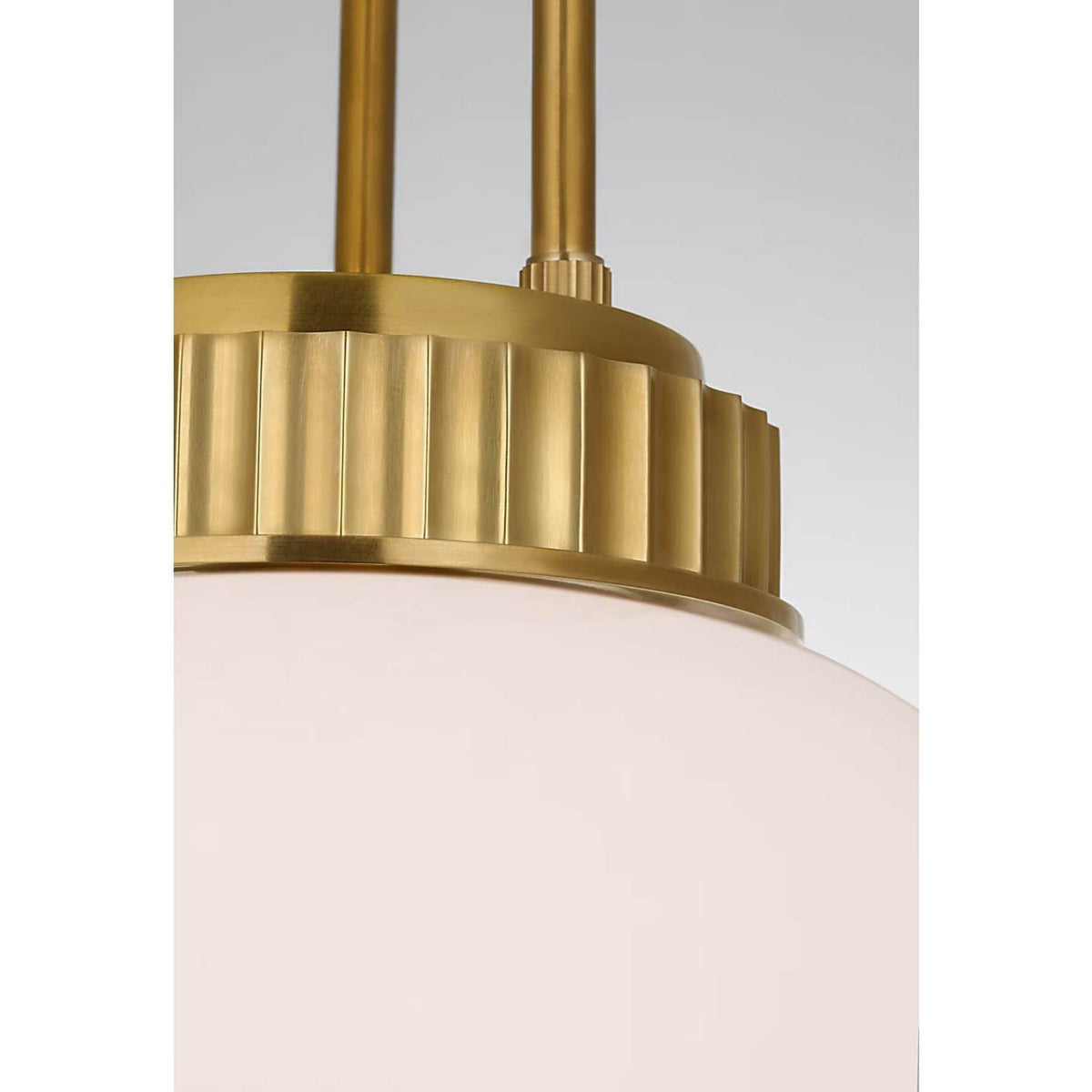 Ralph Lauren Cavill 12" Pendant in Natural Brass with White Glass W11.5"