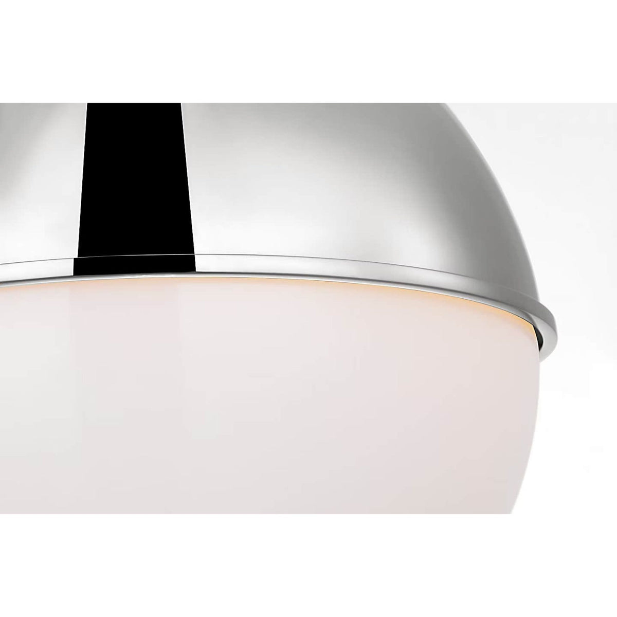 Ralph Lauren Cavill 12" Pendant in Polished Nickel with Polished Nickel Hood and White Glass W12"