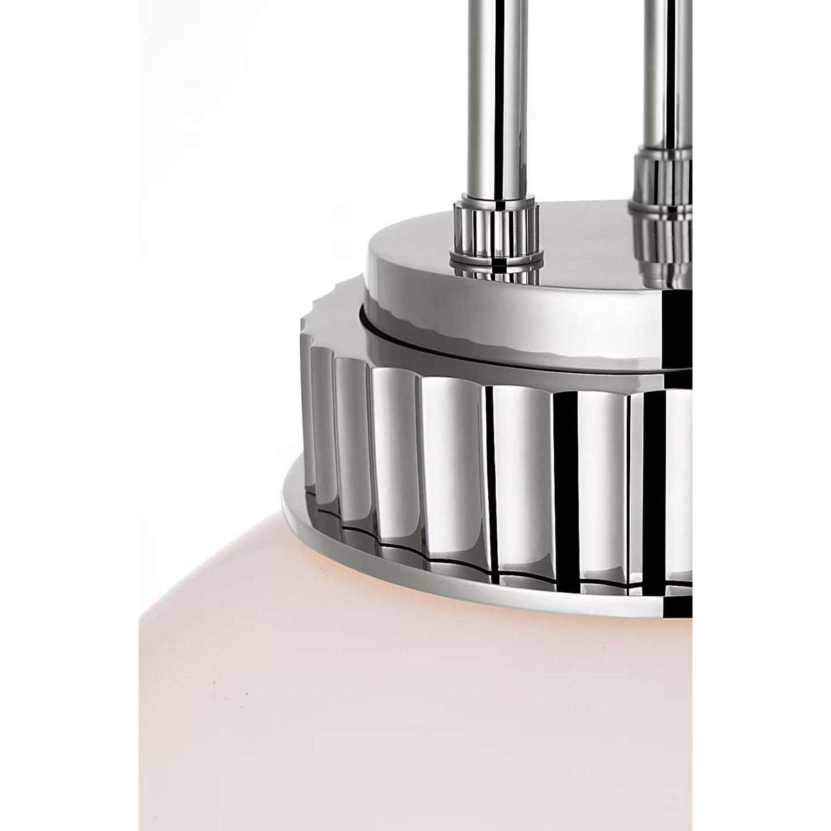 Ralph Lauren Cavill 12" Pendant in Polished Nickel with White Glass W11.5"