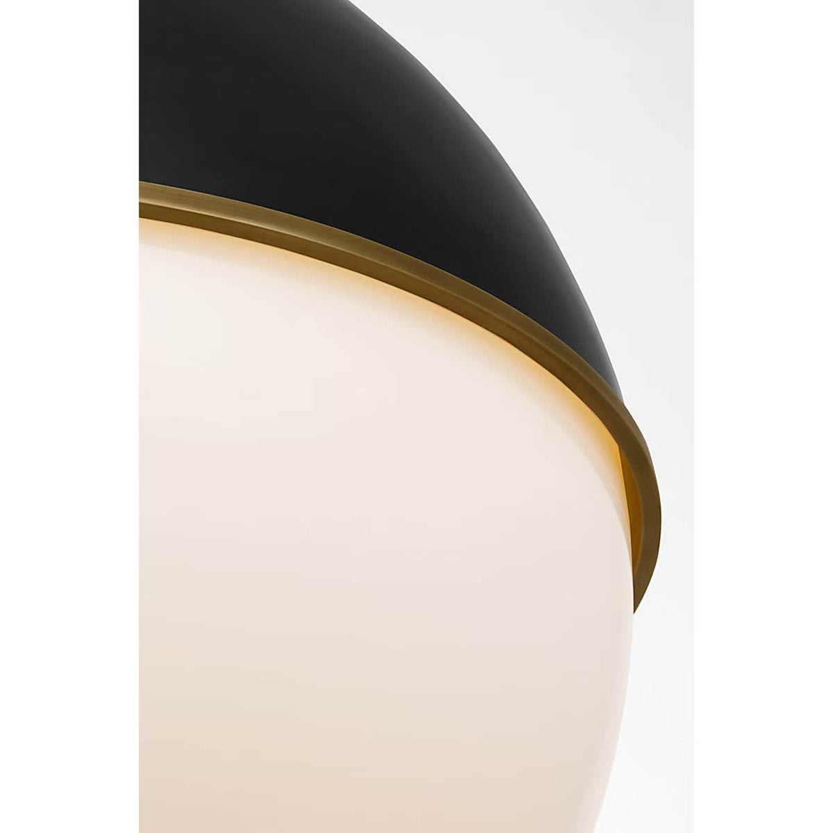 Ralph Lauren Cavill 16" Pendant in Bronze and Natural Brass with Bronze Hood and White Glass W16.25"